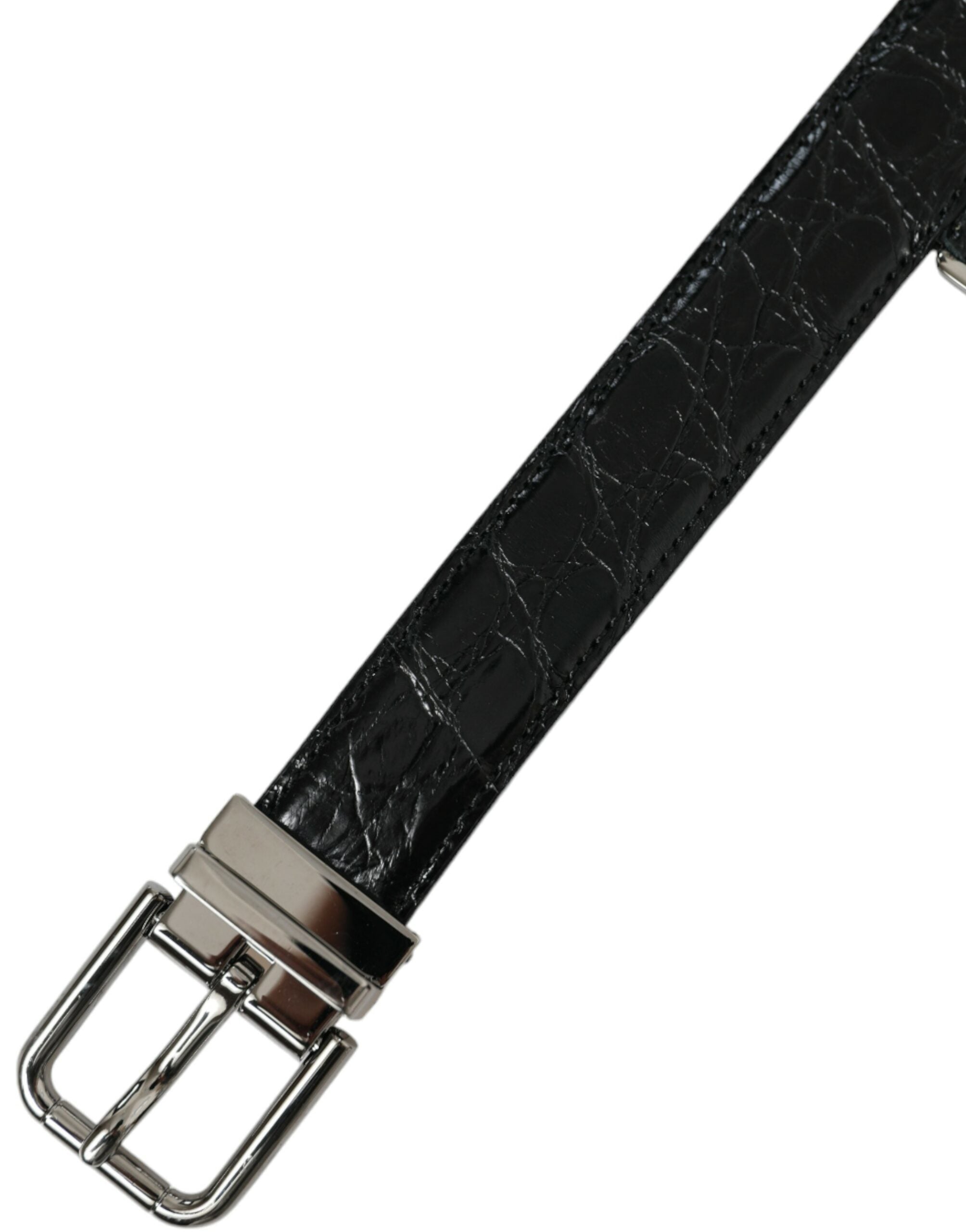 Dolce & Gabbana black leather belt with silver metal buckle-5