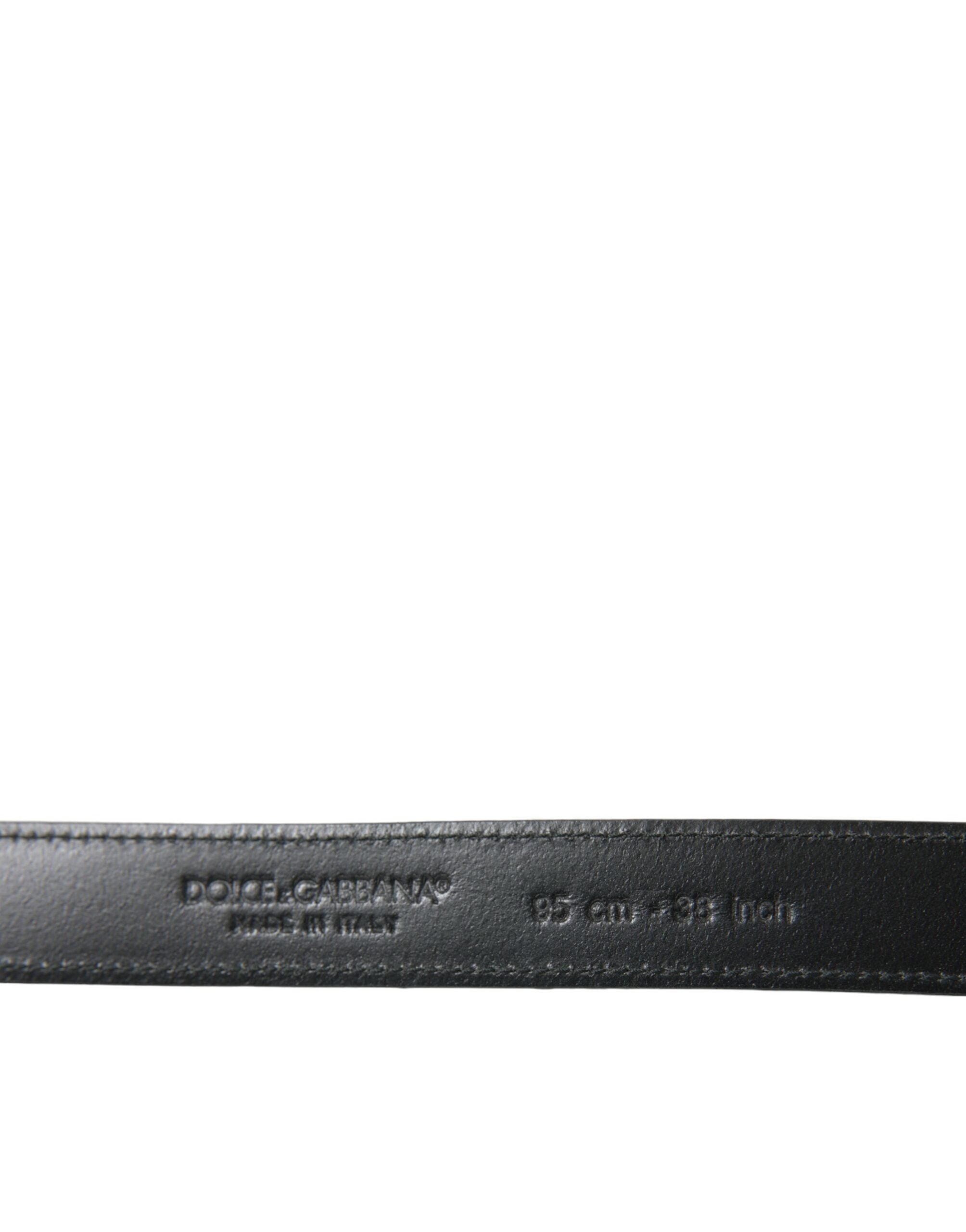 Dolce & Gabbana black leather belt with silver metal buckle-2