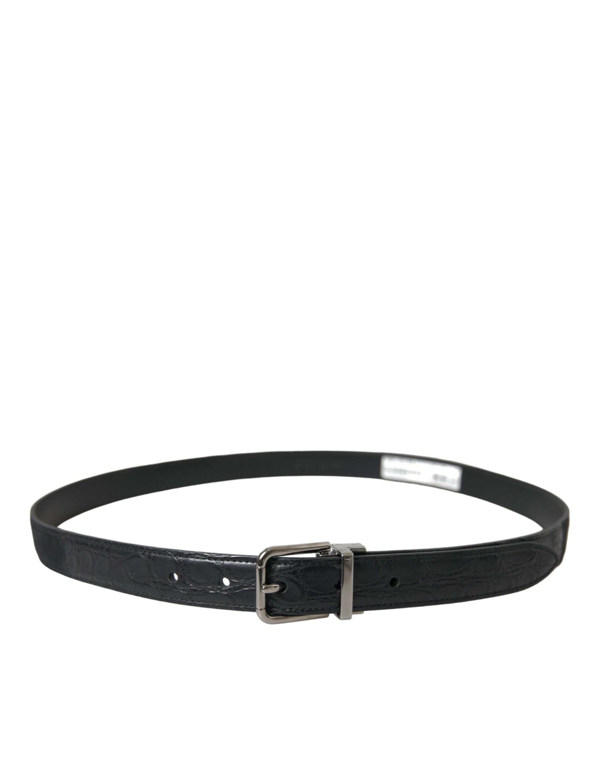 Dolce & Gabbana black leather belt with silver metal buckle-3