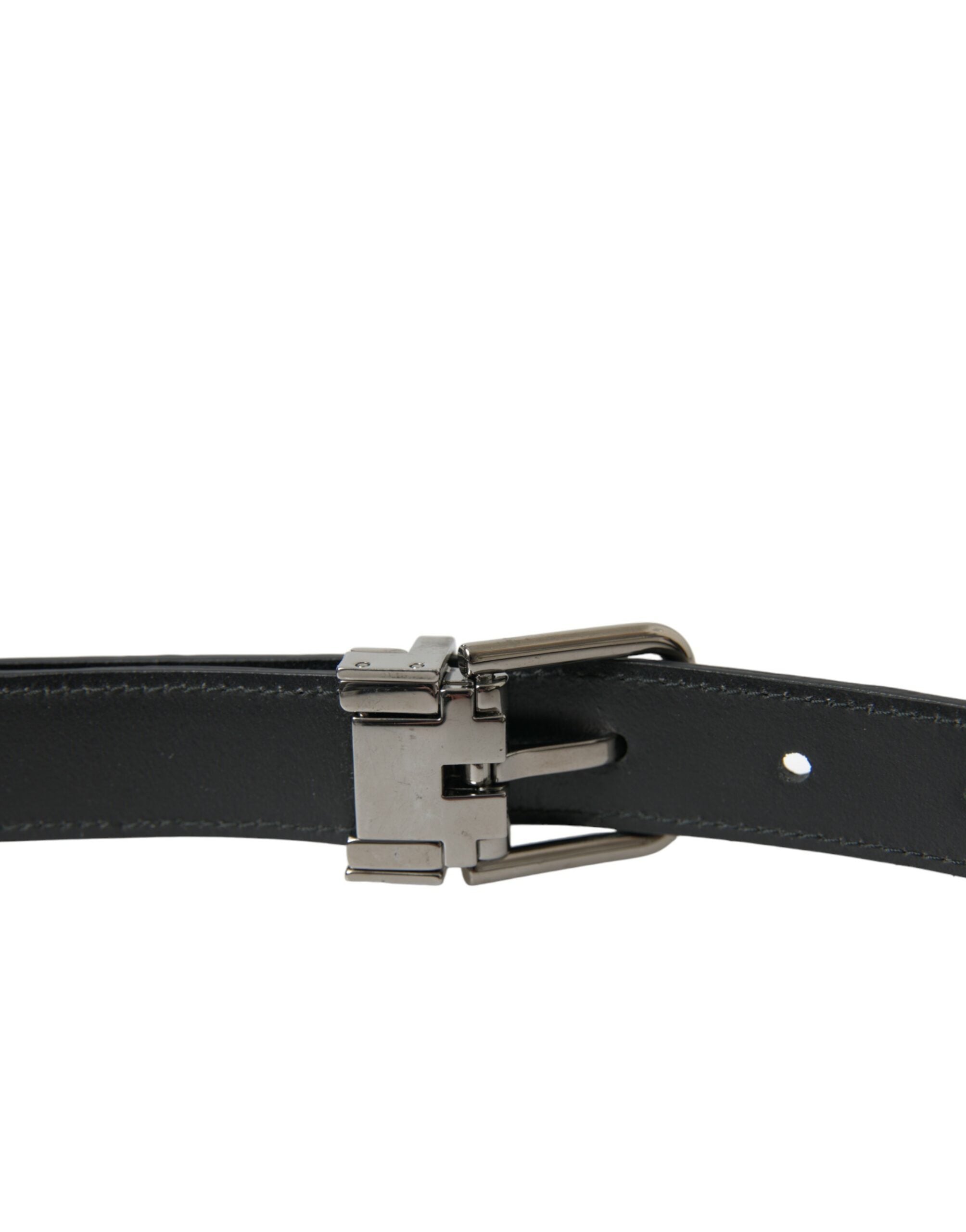 Dolce & Gabbana black leather belt with silver metal buckle-5