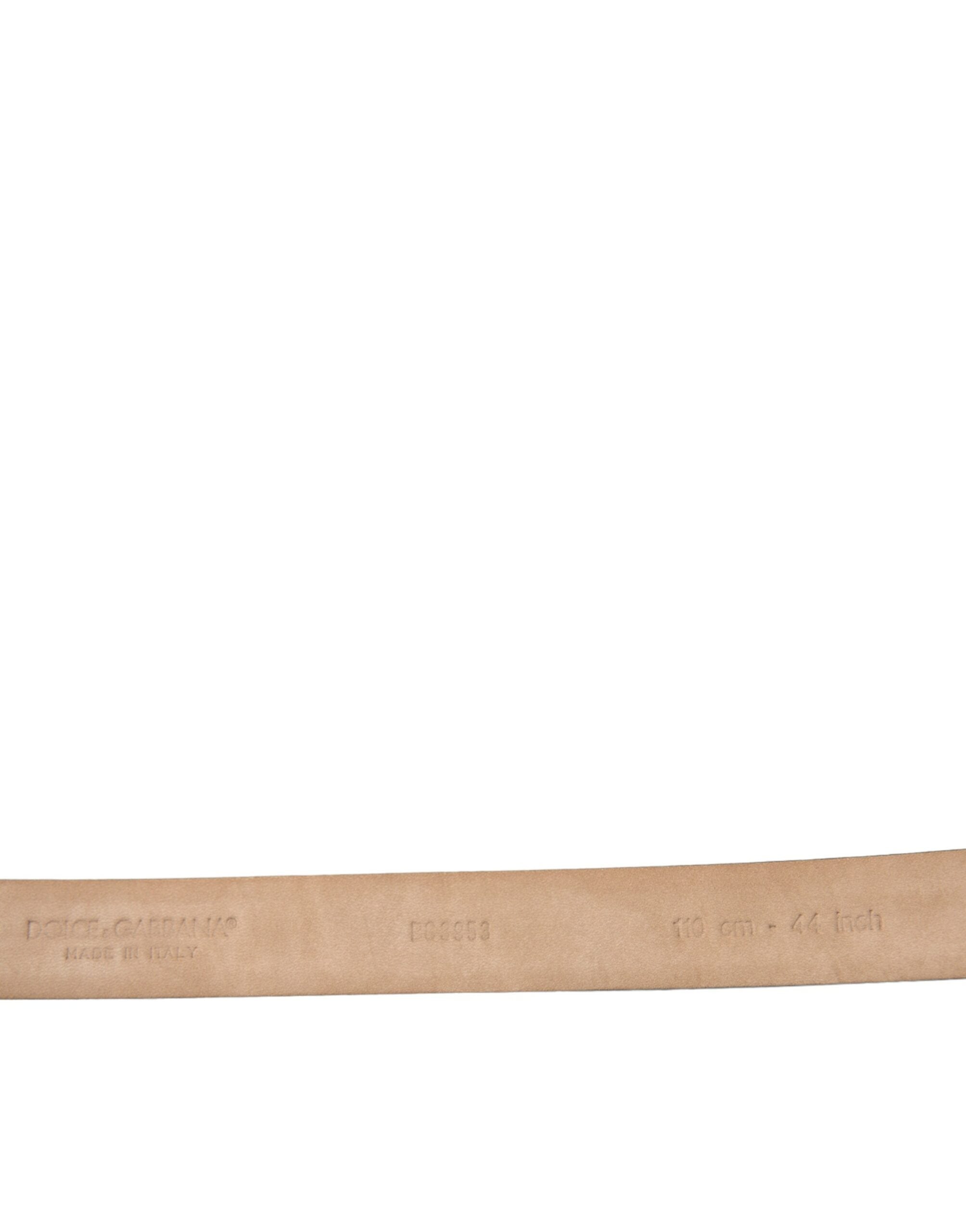 Dolce & Gabbana dark brown leather belt with silver metal buckle-3