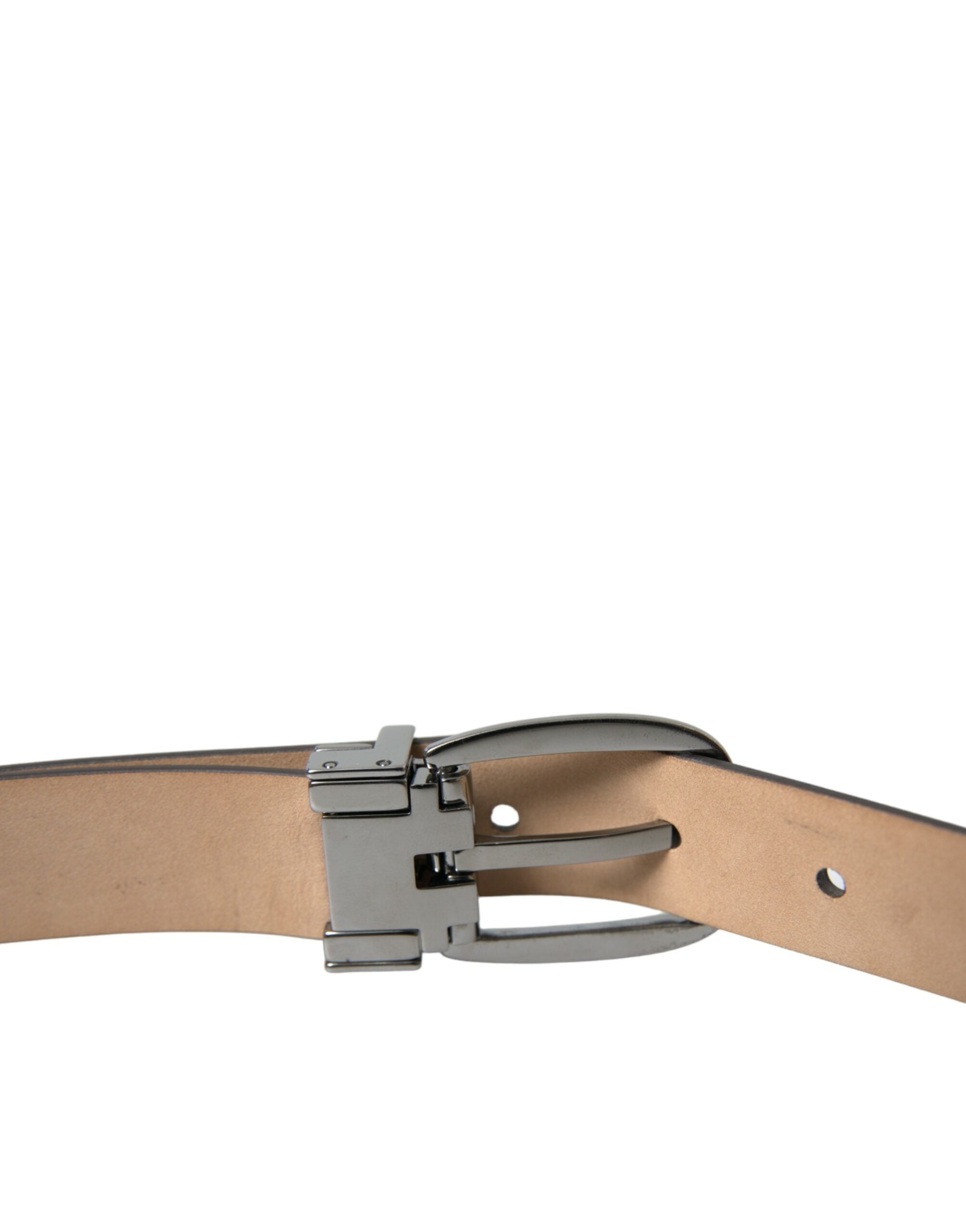 Dolce & Gabbana dark brown leather belt with silver metal buckle-4