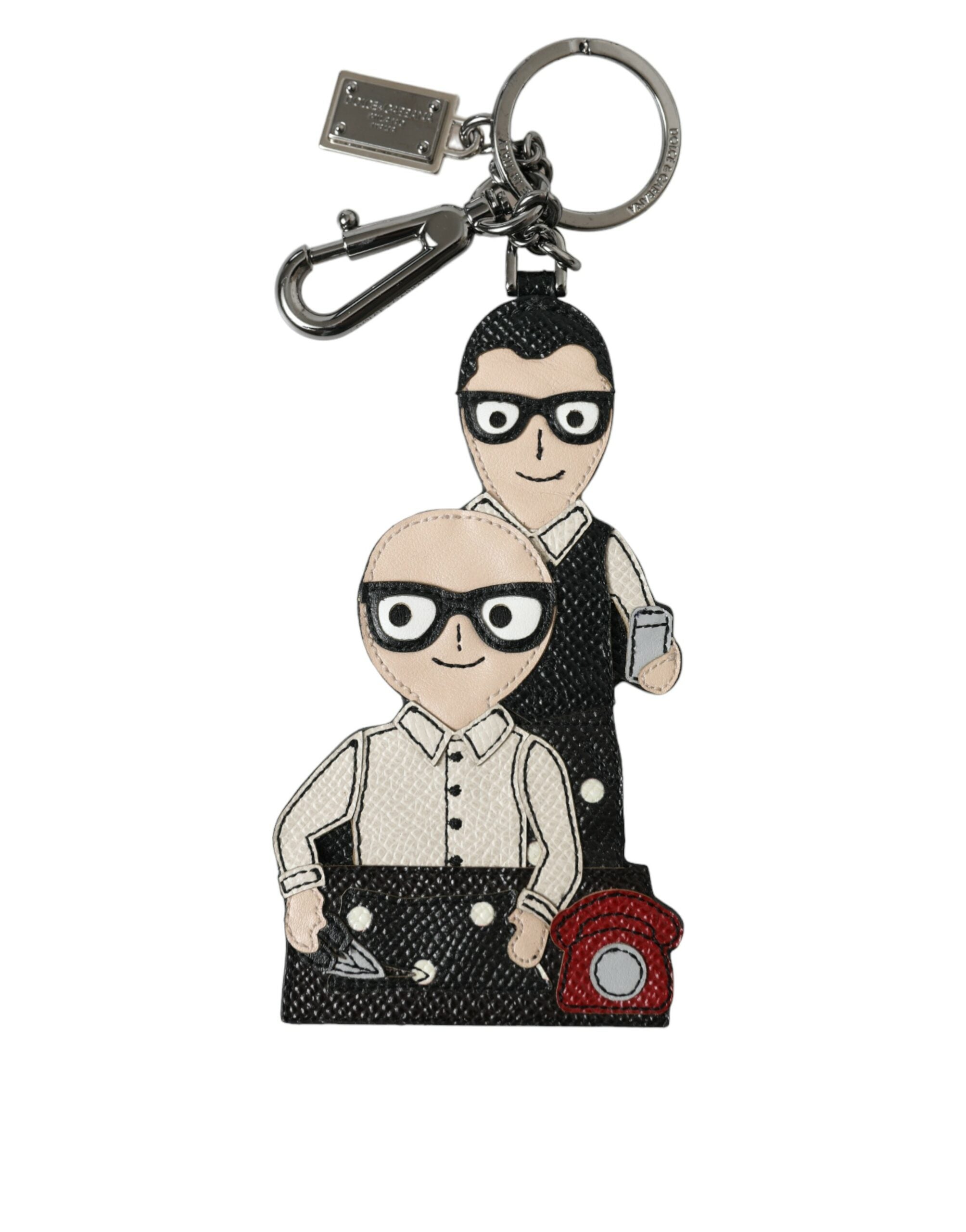 Dolce & Gabbana Leather Dominico Stefano #DGFAMILY Logo Keyring-1