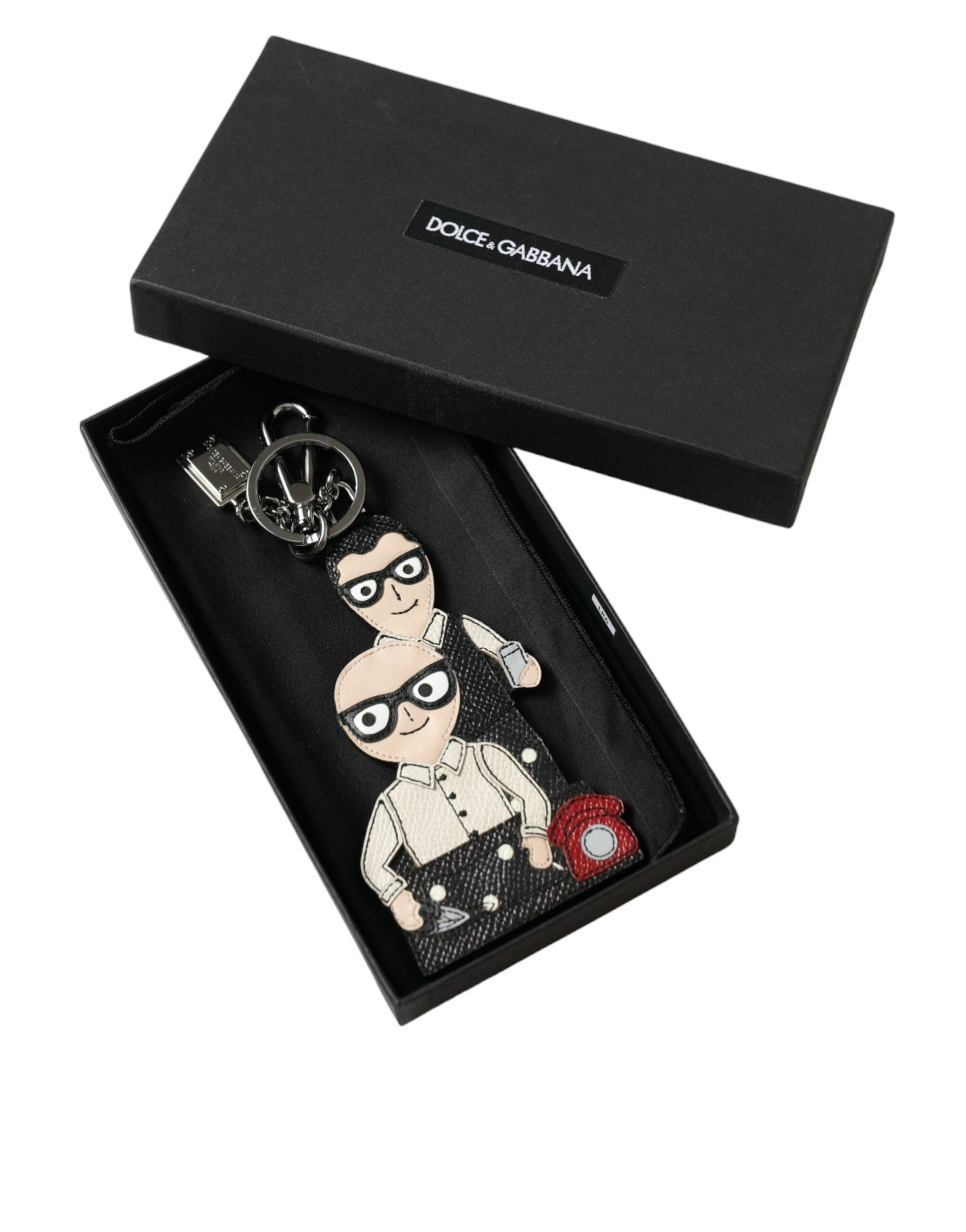 Dolce & Gabbana Leather Dominico Stefano #DGFAMILY Logo Keyring-5