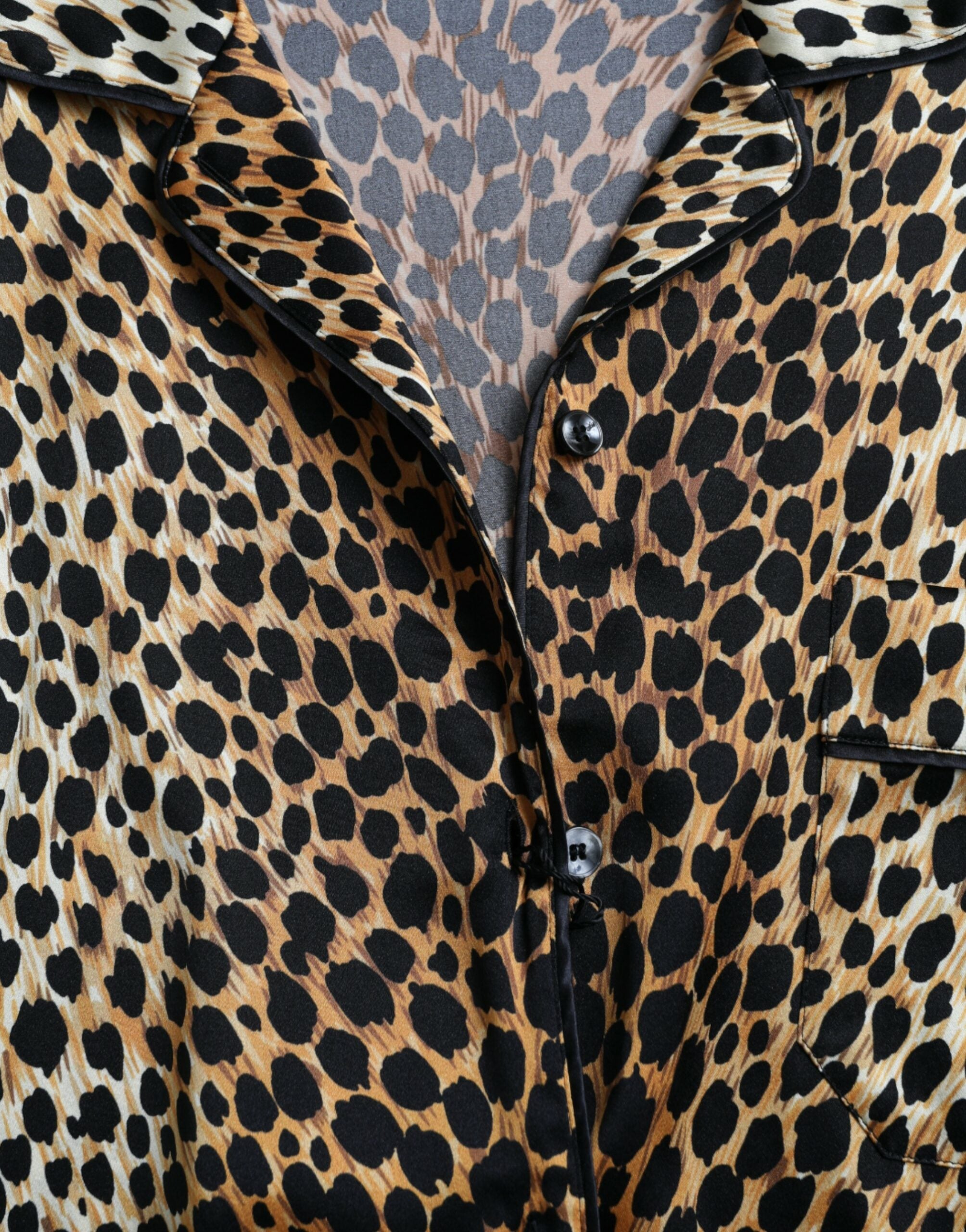 Dolce & Gabbana Brown Leopard Print Long Sleeve Blouse Top-6