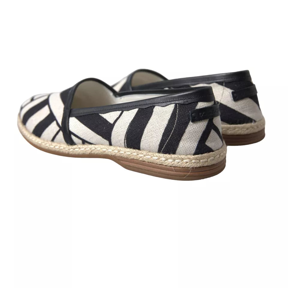 Alpargatas sin cordones con rayas blancas y negras de Dolce & Gabbana-4