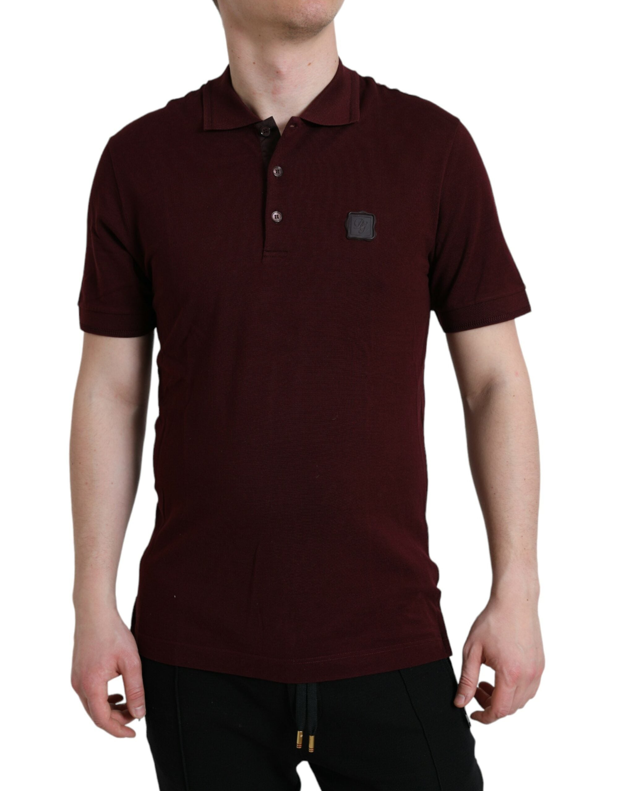 Dolce & Gabbana chestnut brown polo T-shirt with short sleeves and collar