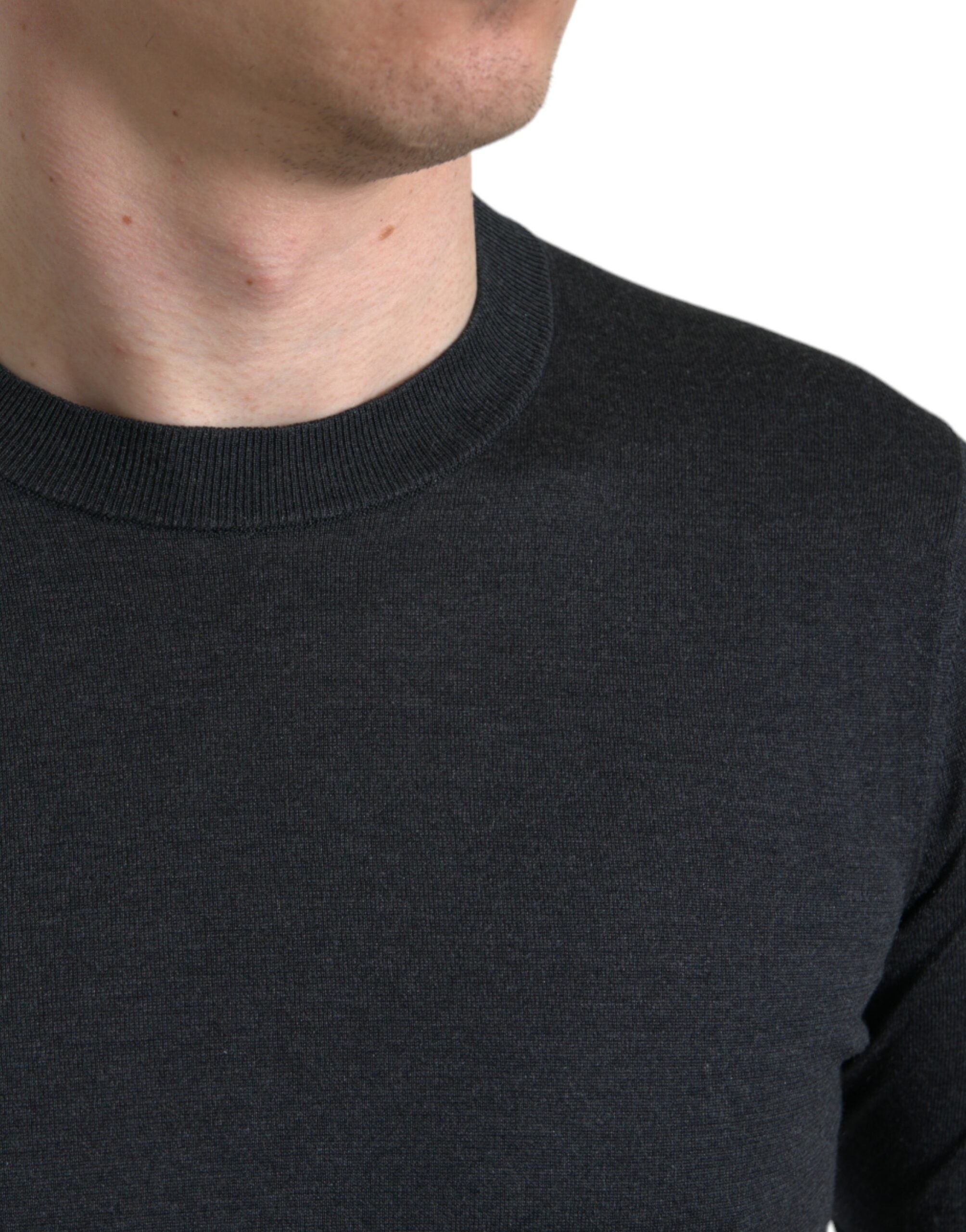 Dolce & Gabbana dark grey T-shirt with round neck and short sleeves-4