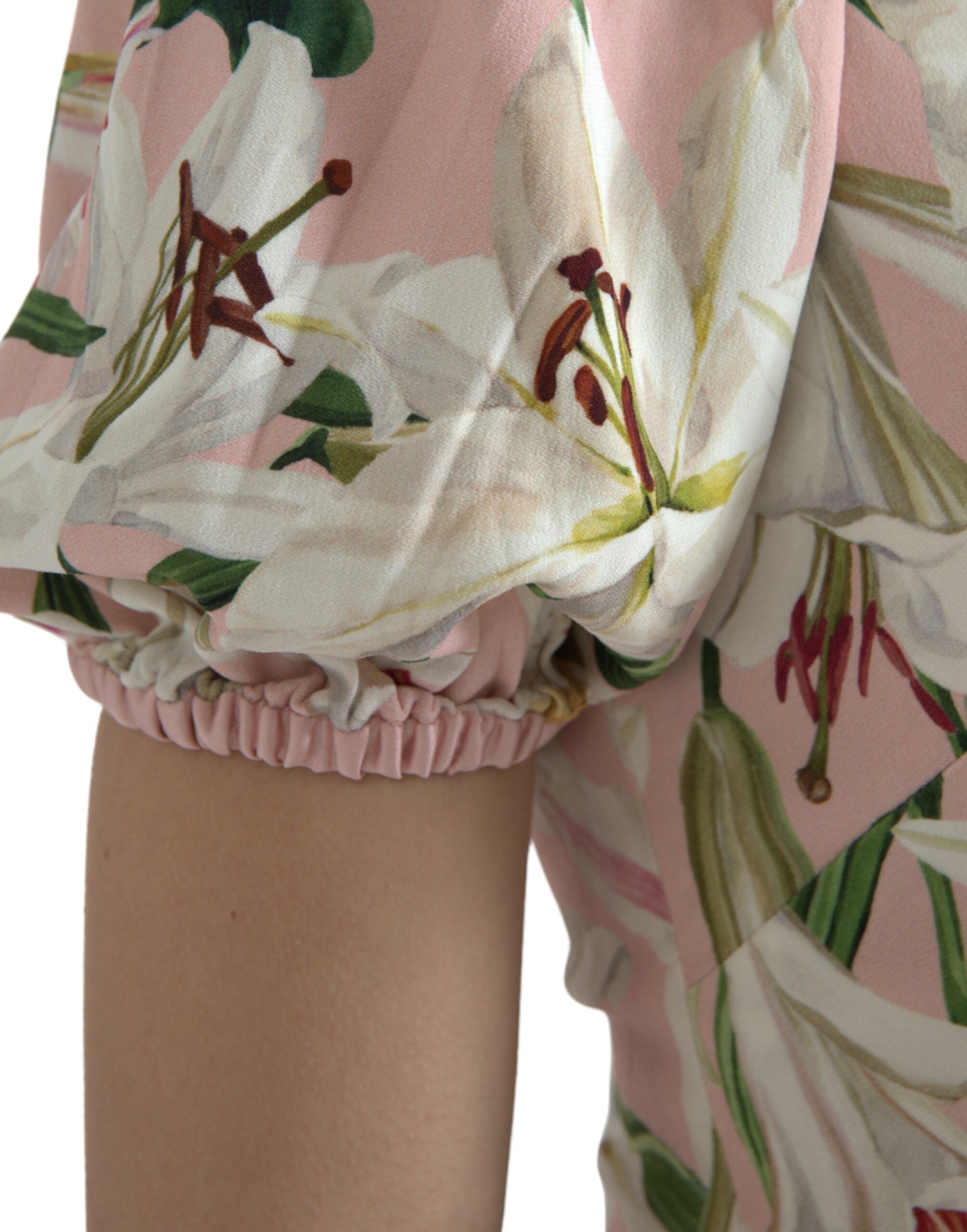 Dolce & Gabbana Pink Lily Viscose Shift Dress Stretch Mini Dress-5