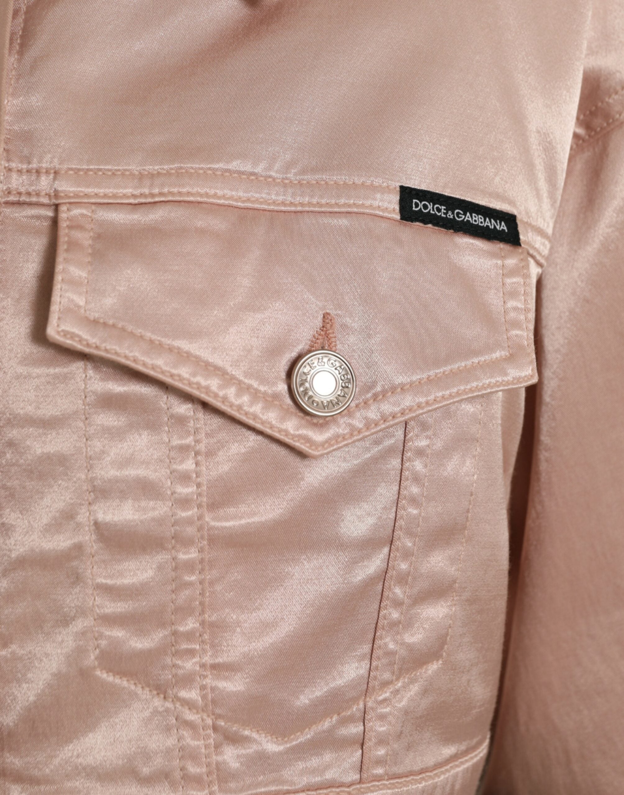 Dolce & Gabbana Pink Cotton Stretch Cropped Jacket-5