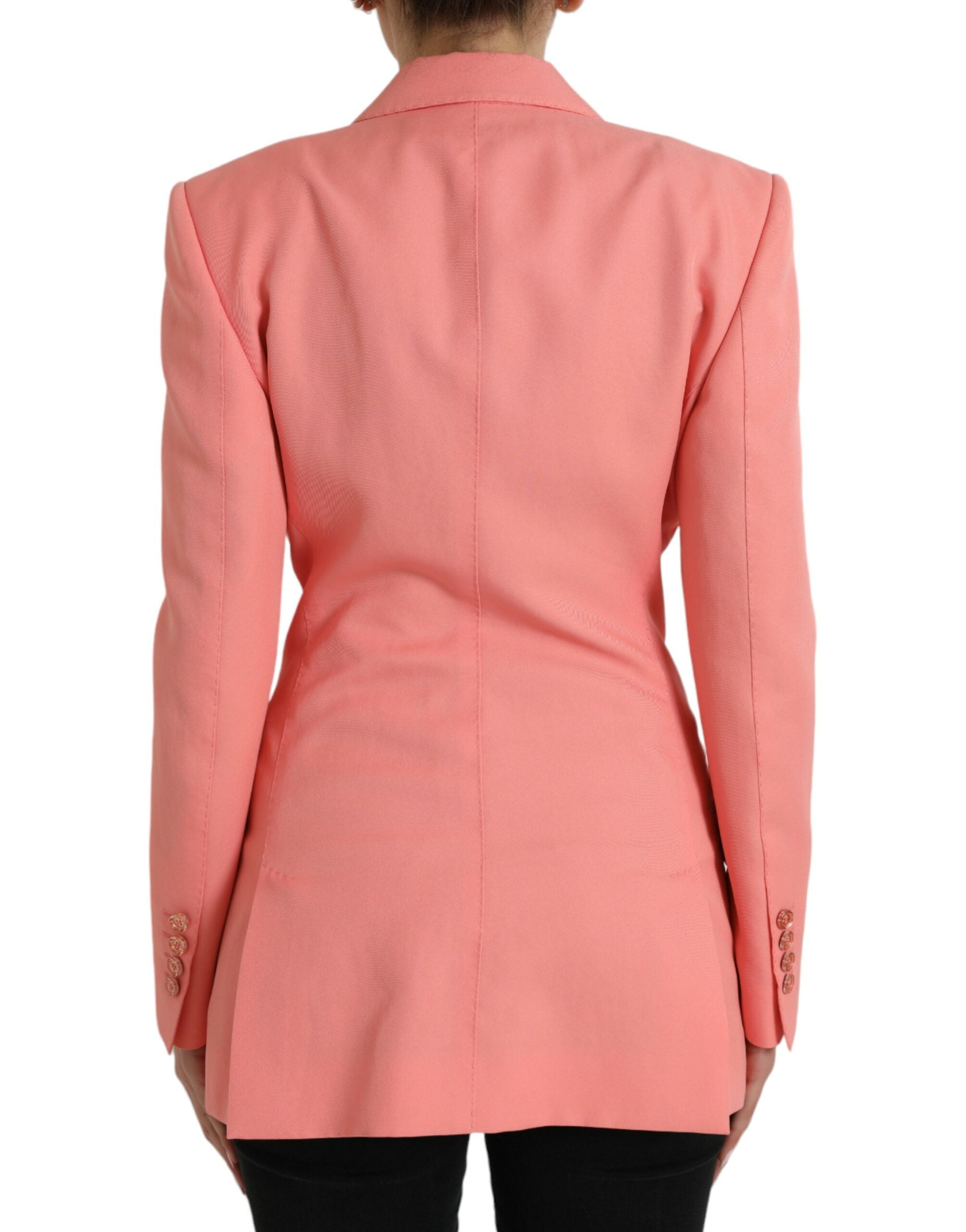 Dolce & Gabbana Einreihige Blazerjacke aus rosa Polyester-3