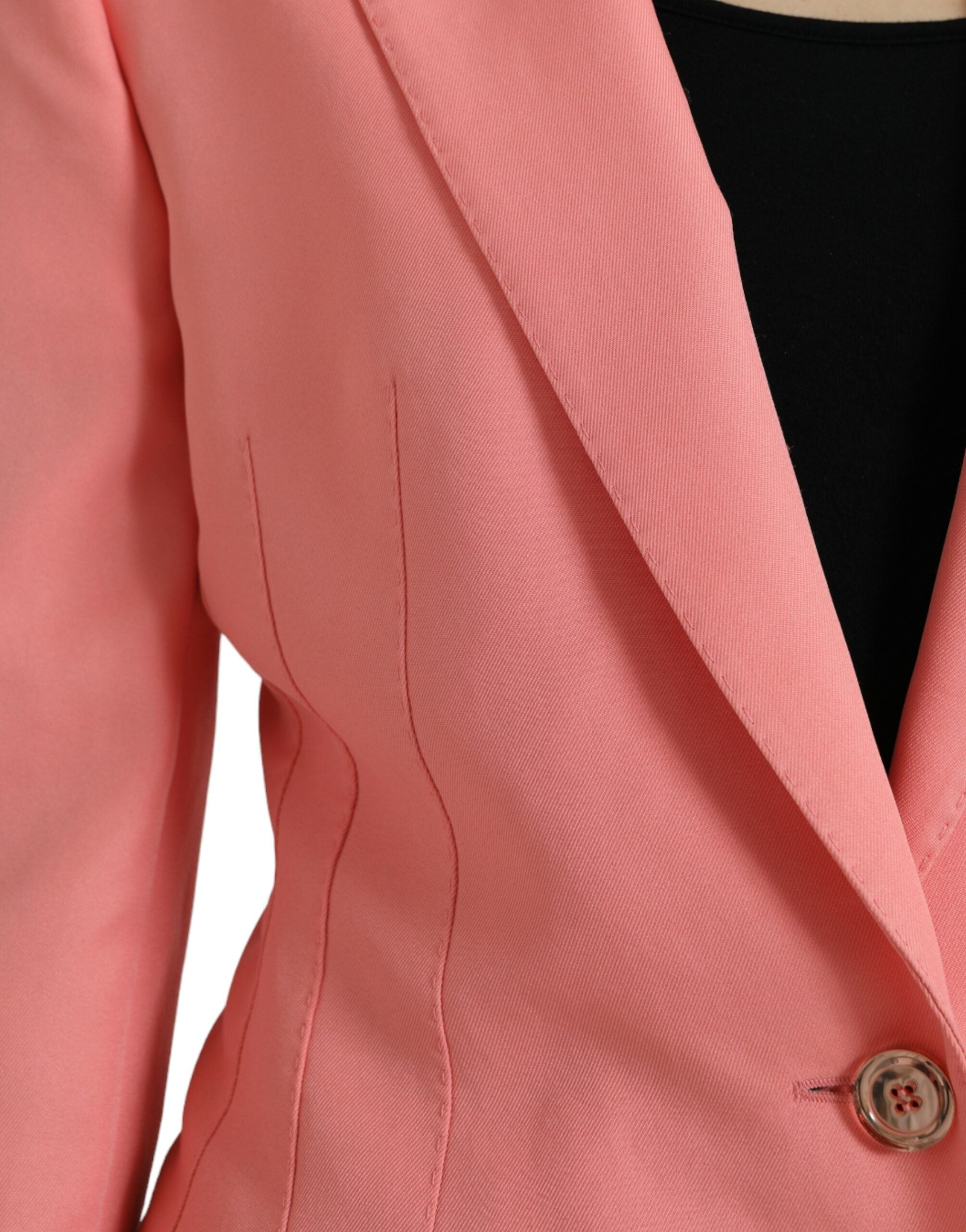 Dolce & Gabbana Einreihige Blazerjacke aus rosa Polyester-5