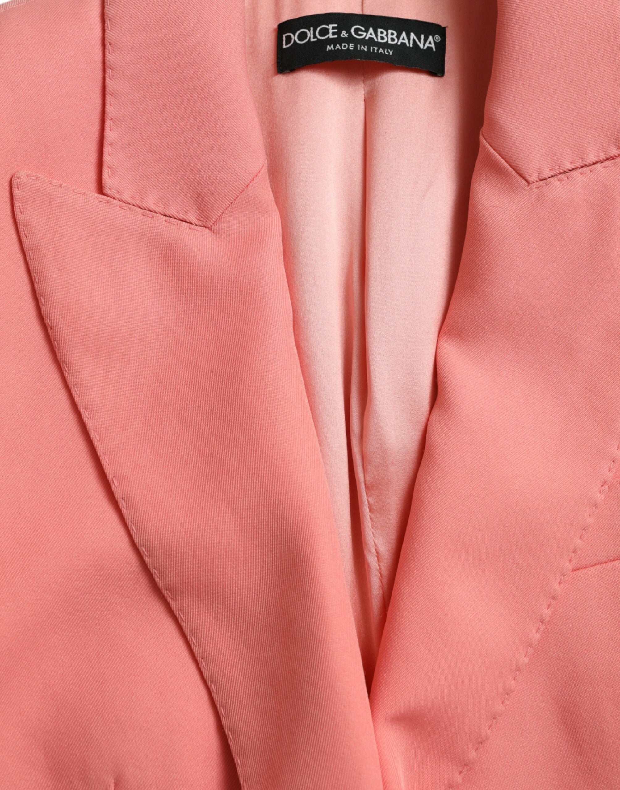 Dolce & Gabbana Einreihige Blazerjacke aus rosa Polyester-6