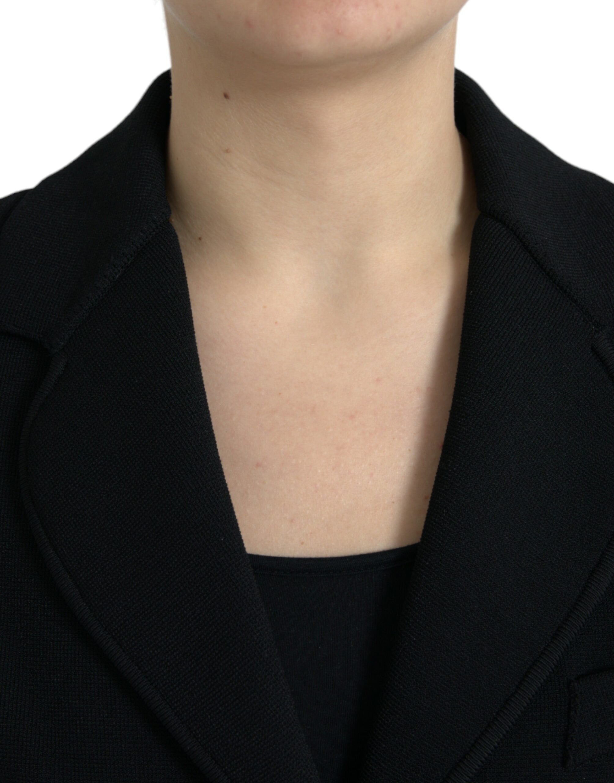 Chaqueta blazer negra de botonadura sencilla de viscosa de Dolce & Gabbana-4