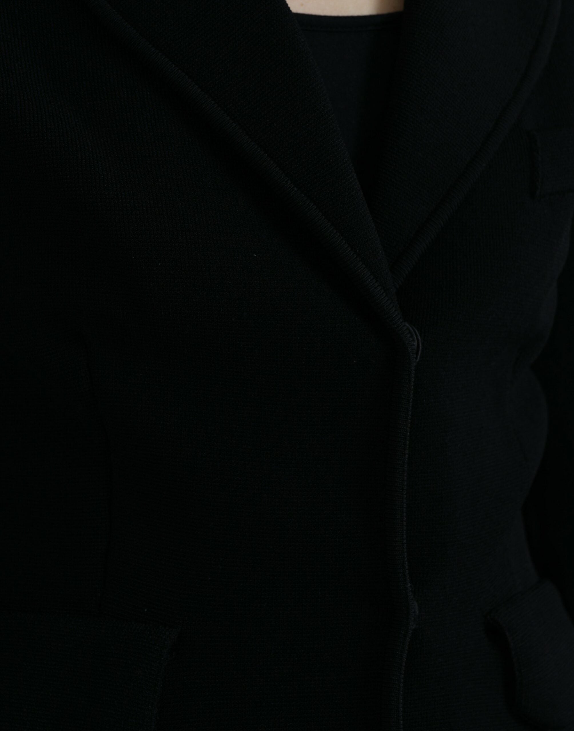 Chaqueta blazer negra de botonadura sencilla de viscosa de Dolce & Gabbana-5