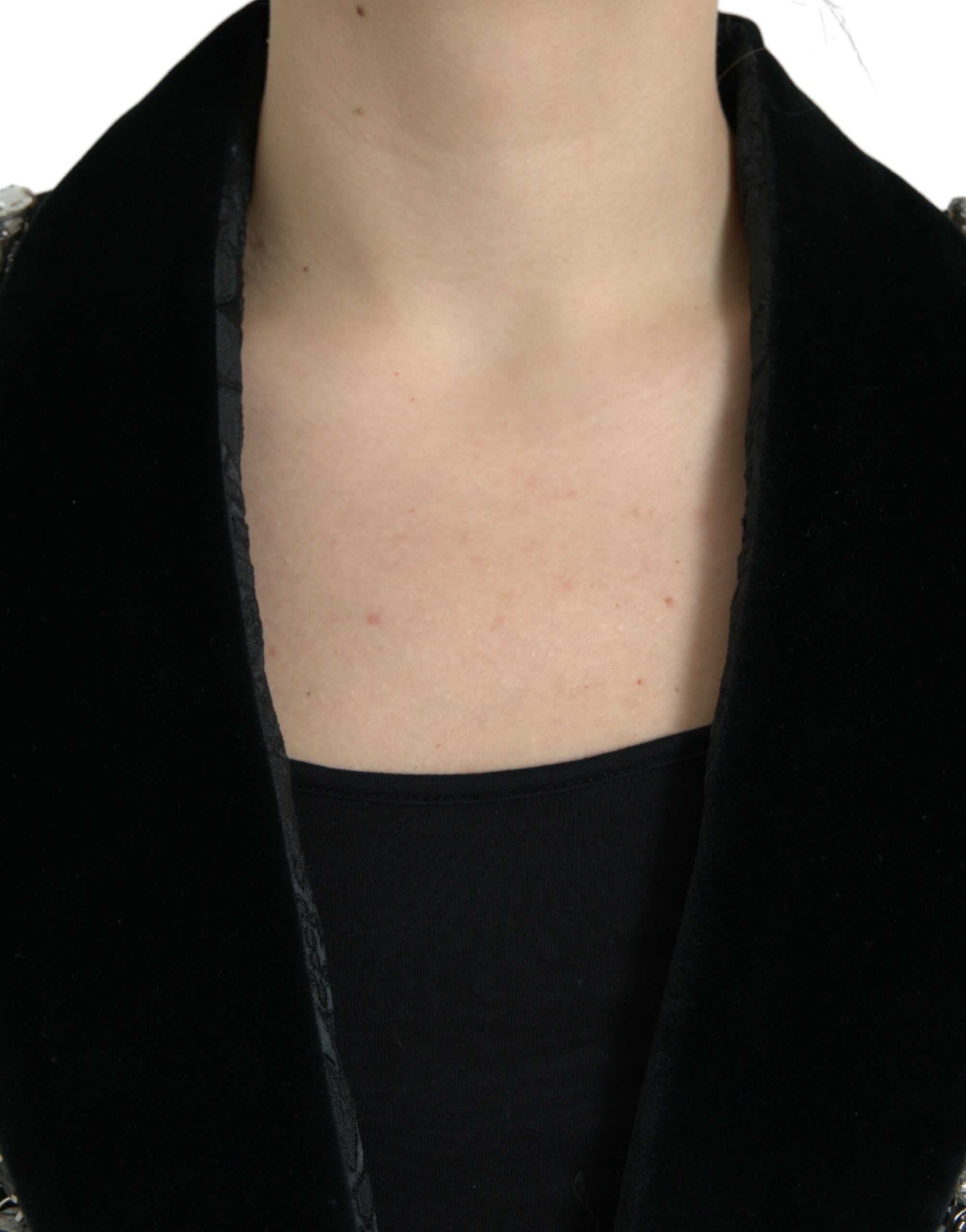 Dolce & Gabbana Black Crystal-Embroidered Coat Jacket-4