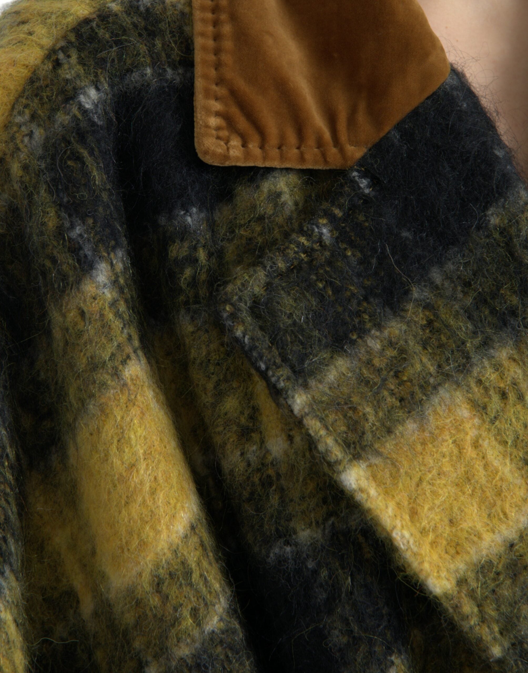 Dolce & Gabbana yellow plaid long-sleeved coat jacket-5