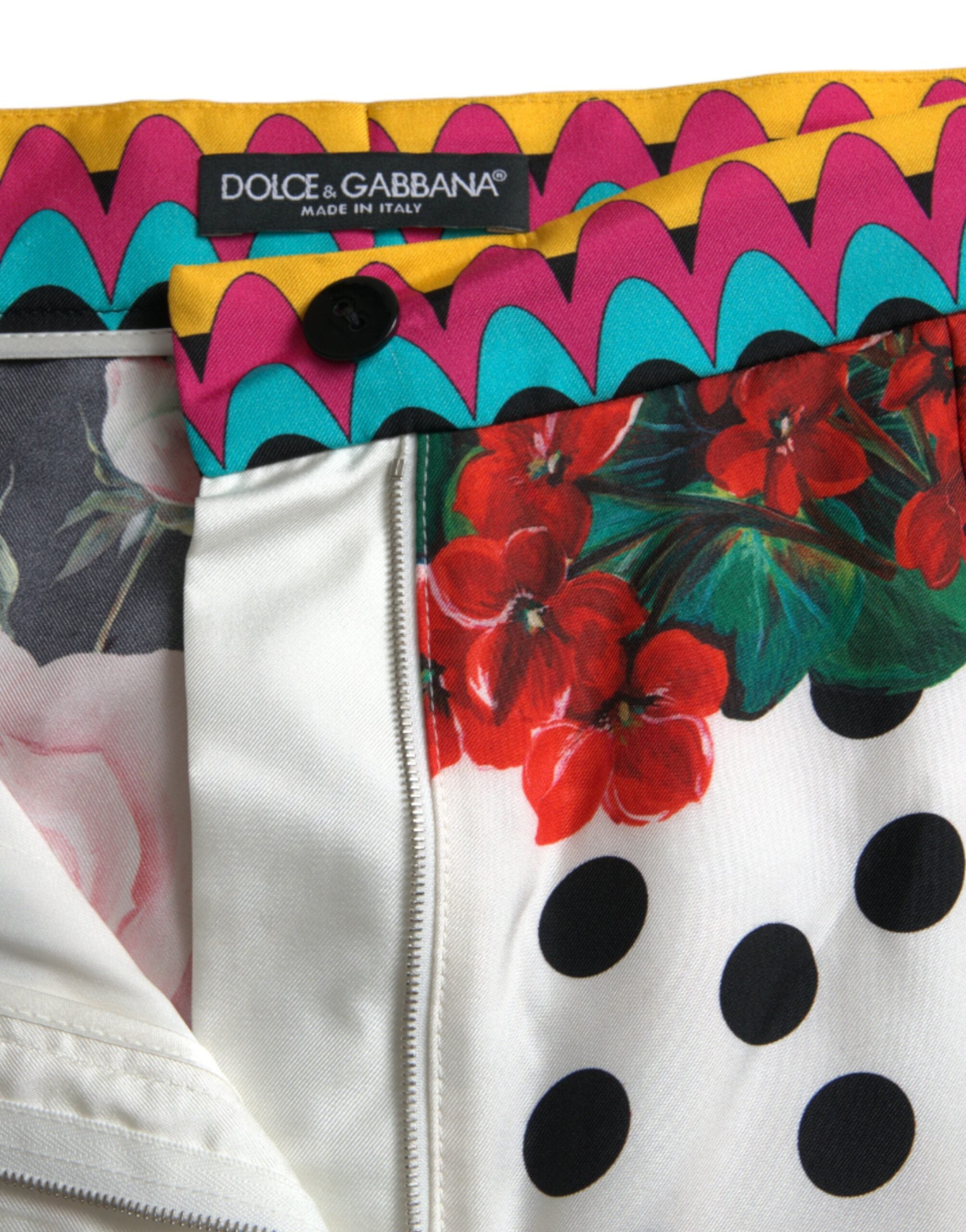 Dolce & Gabbana Multicolor Floral Polka Dot Hot Pants Shorts-5