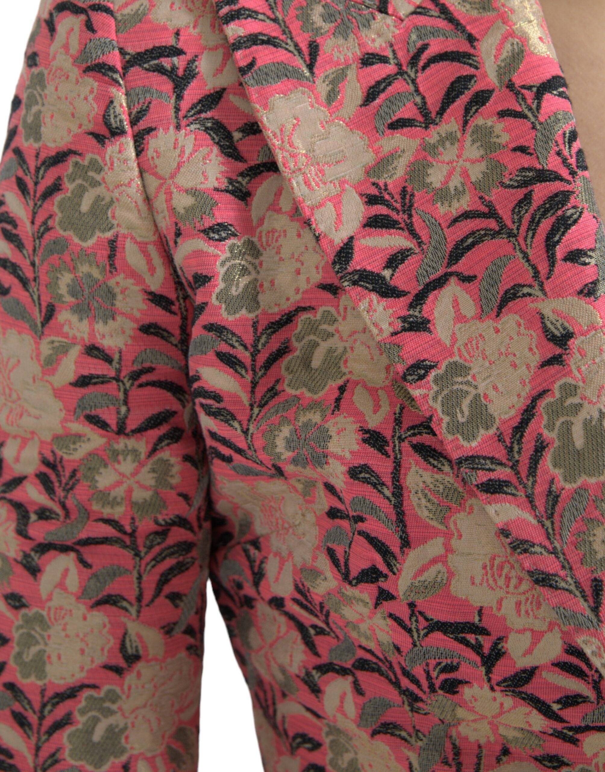 Dolce & Gabbana Pink Floral Jacquard Slim Fit 2-Piece Suit-4