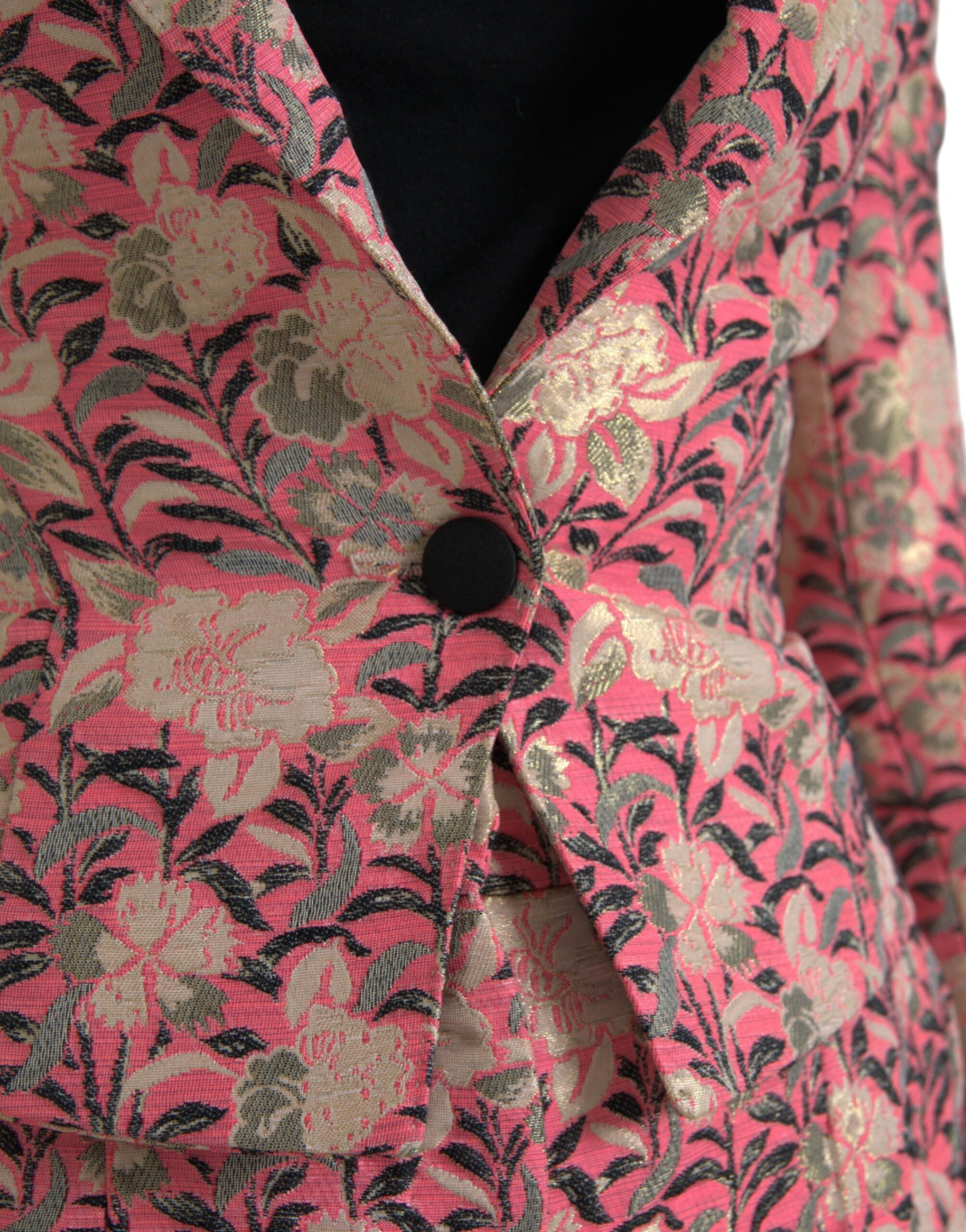 Dolce & Gabbana Pink Floral Jacquard Slim Fit 2-Piece Suit-5