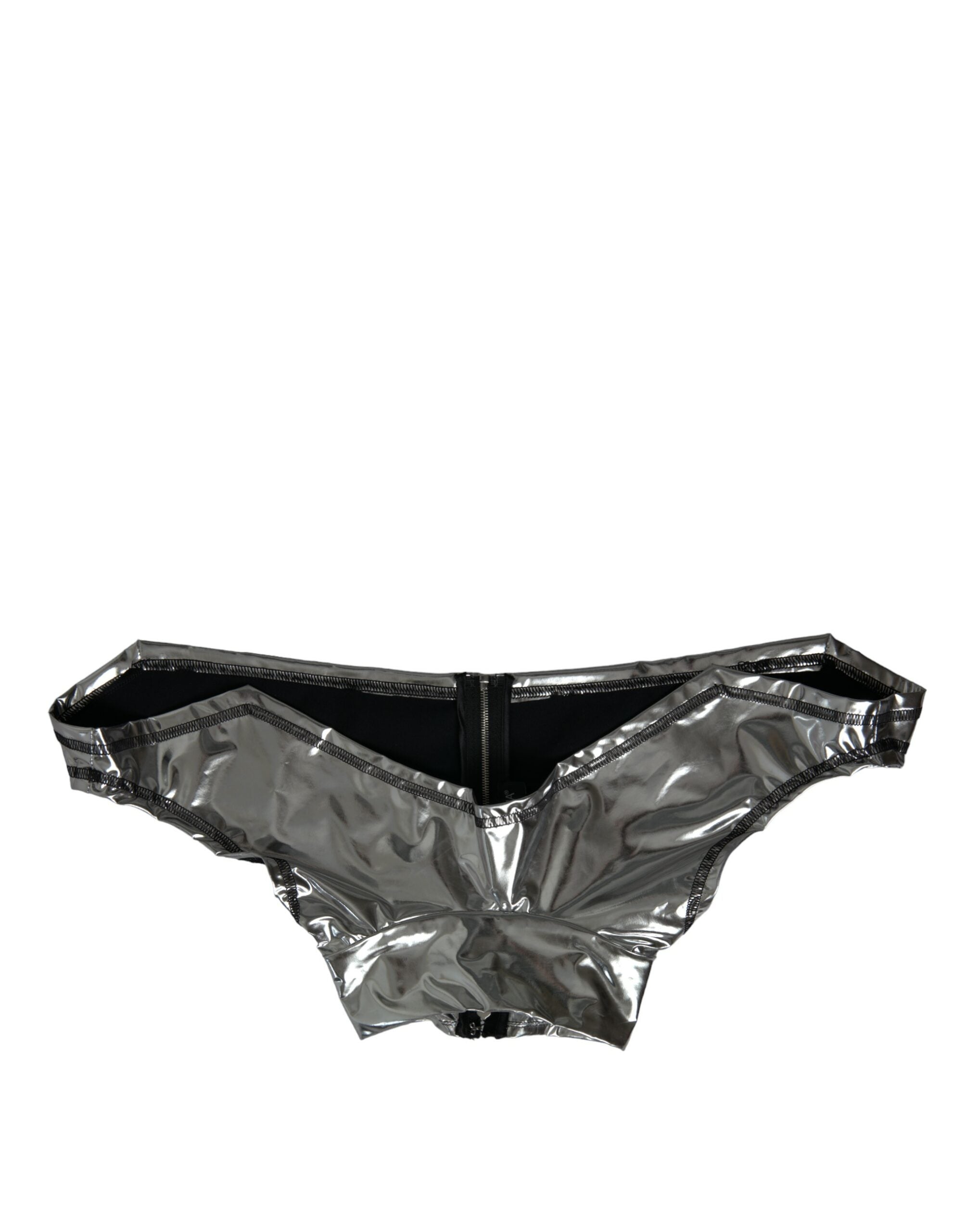 Top elástico de poliéster plateado de Dolce & Gabbana-1