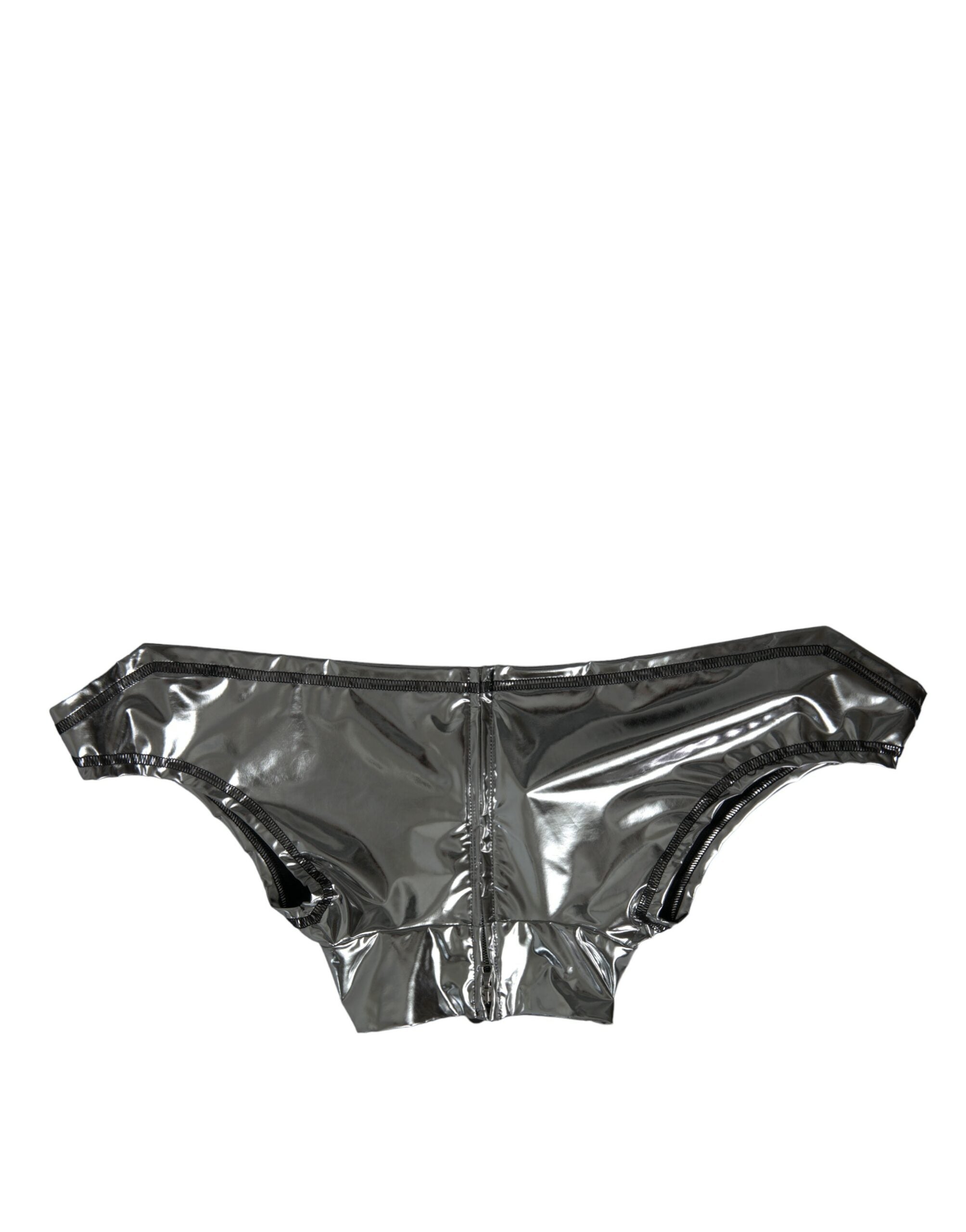 Top elástico de poliéster plateado de Dolce & Gabbana-3