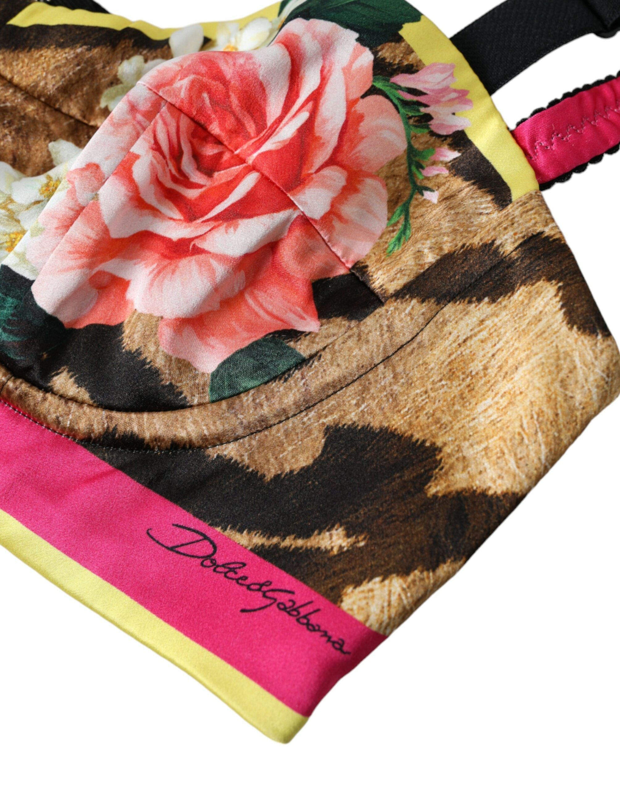 Dolce & Gabbana Multicolor Floral Sleeveless Bustier Crop Top-2