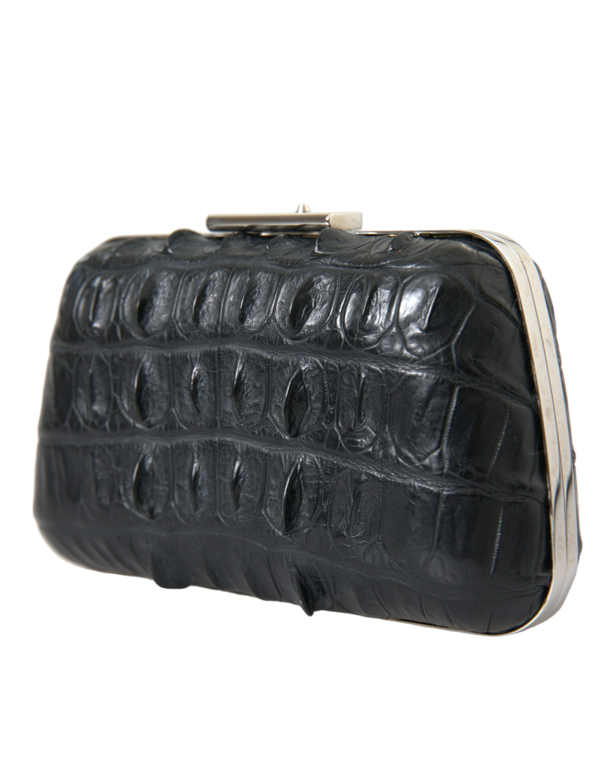 Balenciaga Black Exotic Leather Crossbody Bag Box Clutch Bag-4