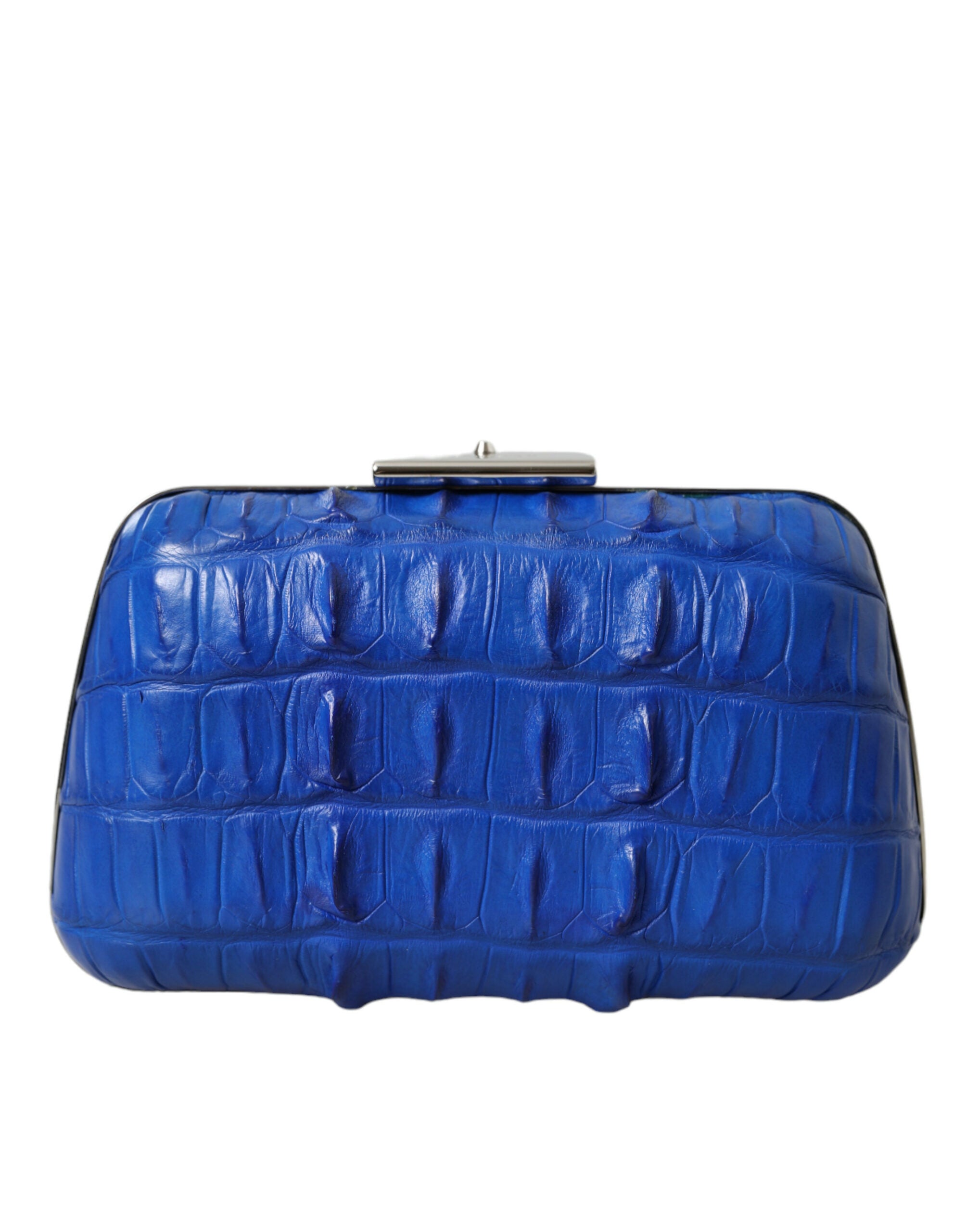 Balenciaga Blaue exotische Haut Leder Schulter Crossbody Box Clutch Tasche-2