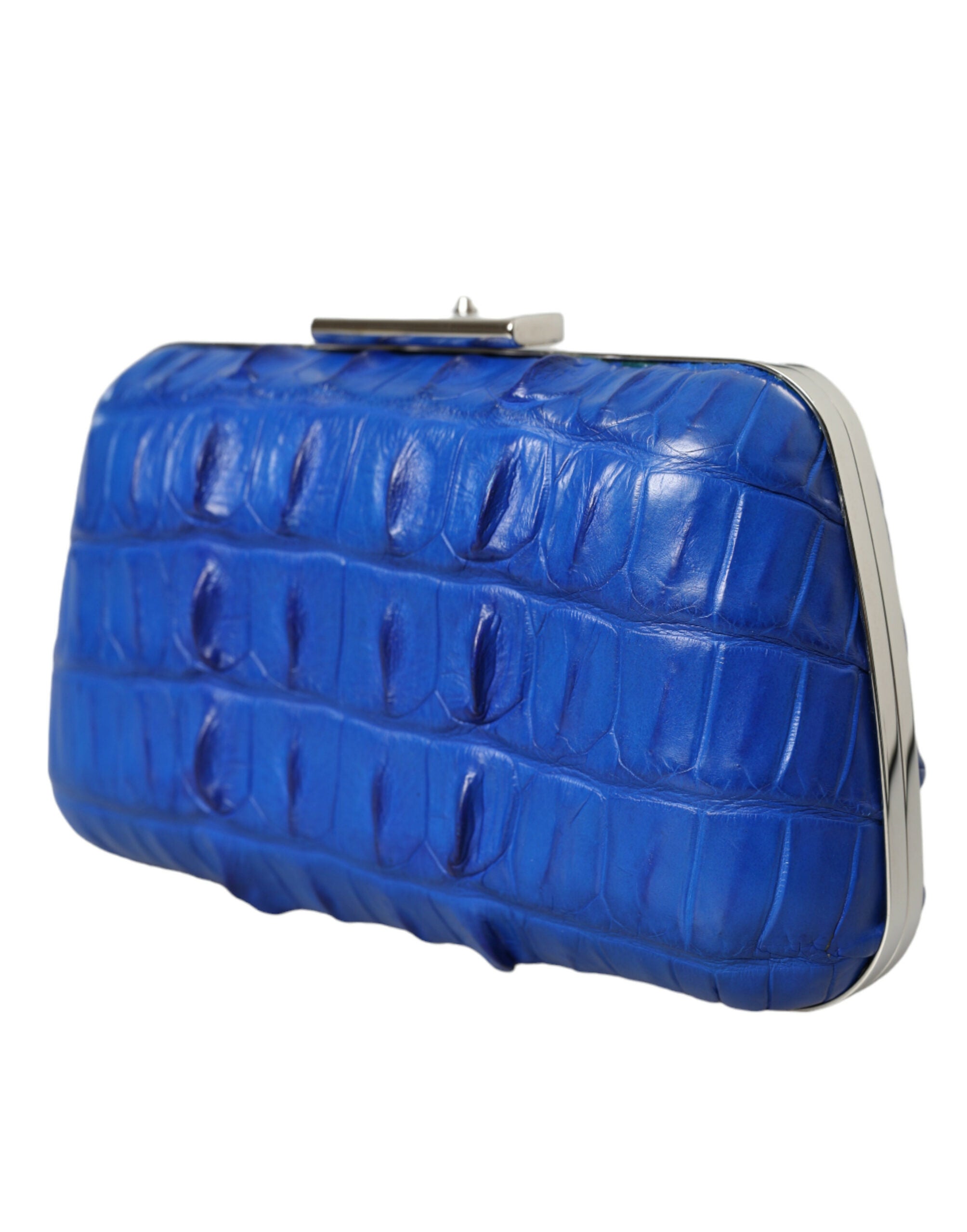 Balenciaga Blaue exotische Haut Leder Schulter Crossbody Box Clutch Tasche-3
