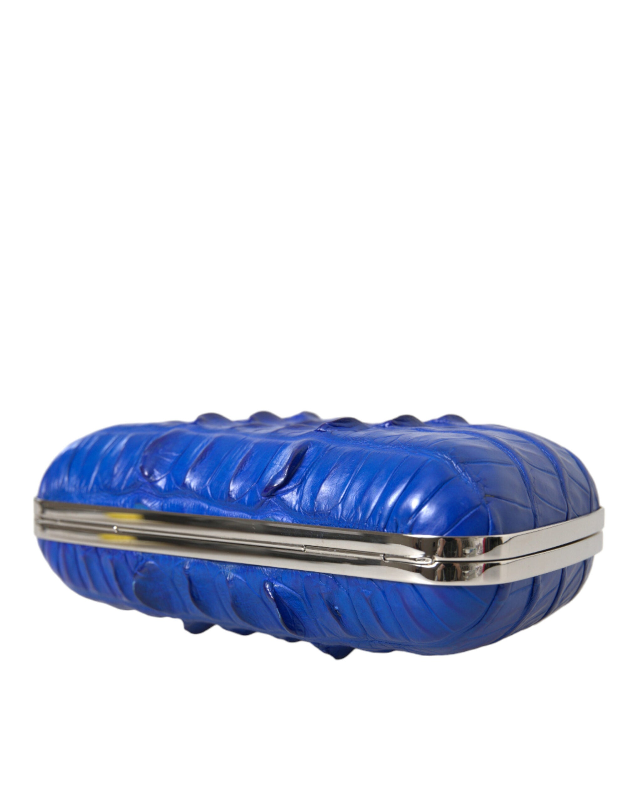 Balenciaga Blaue exotische Haut Leder Schulter Crossbody Box Clutch Tasche-5