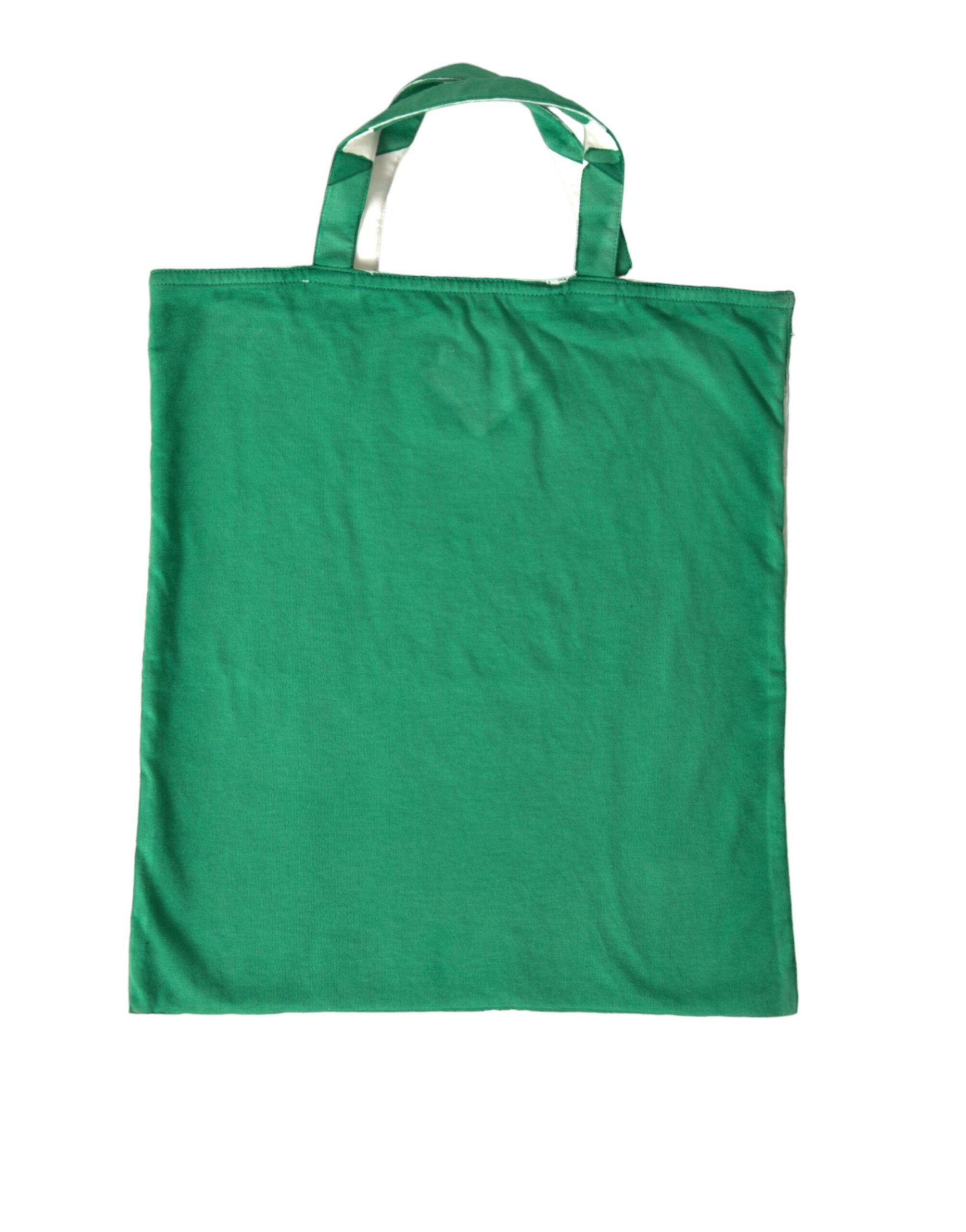 Prada Grüner Jersey Stoff Logo Umhängetasche Einkaufstasche-3