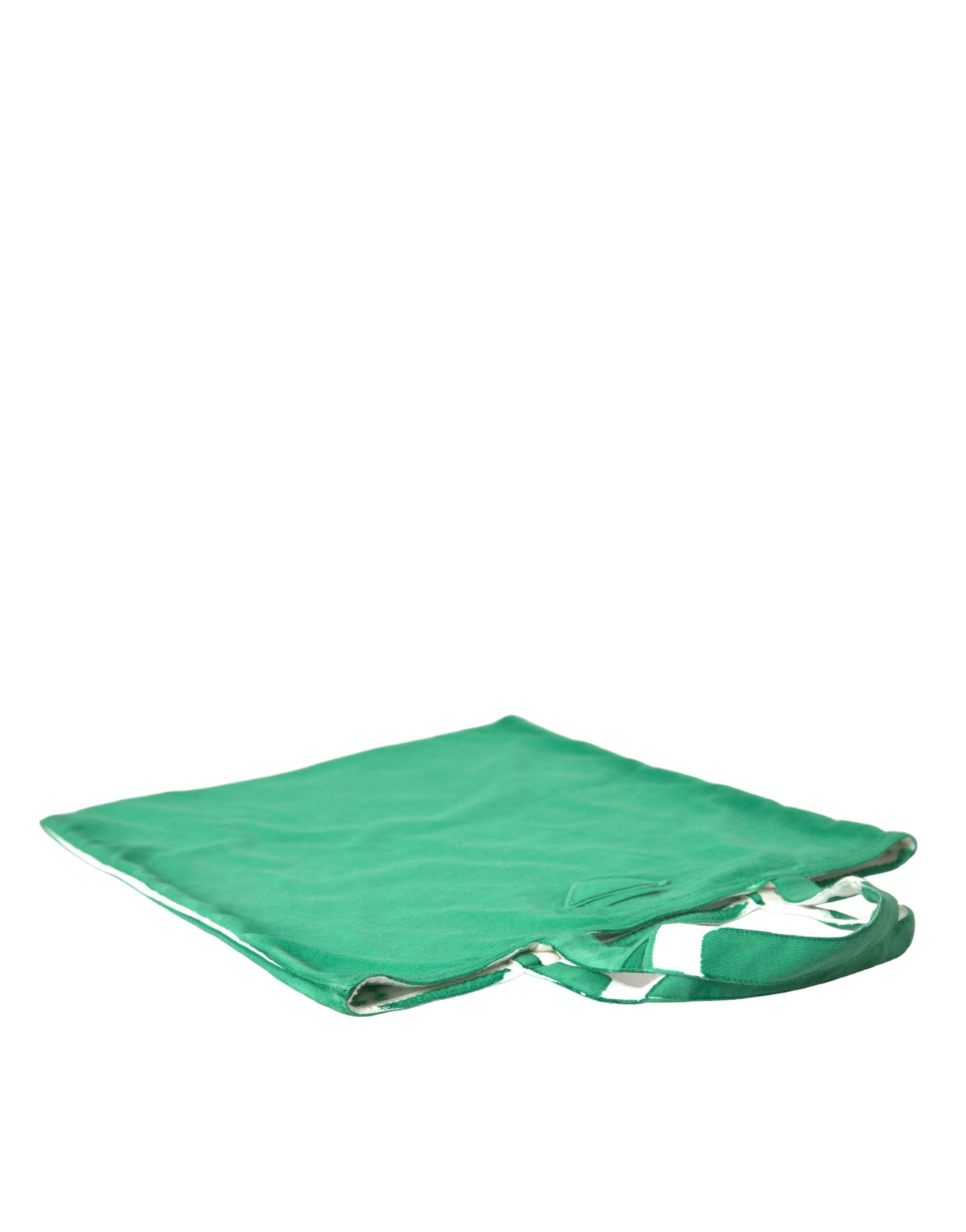 Prada Grüner Jersey Stoff Logo Umhängetasche Einkaufstasche-5