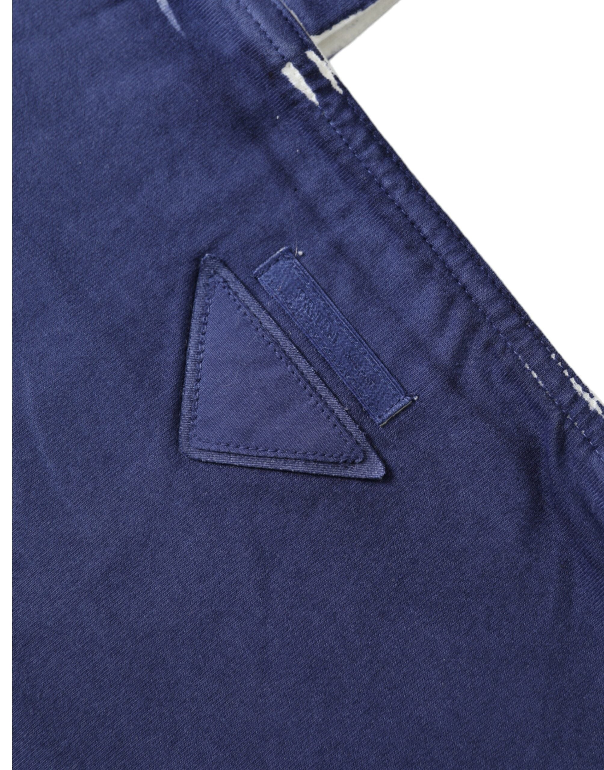 Prada Blauer Jersey Stoff Logo Schultertasche Einkaufstasche Einkaufstasche-2