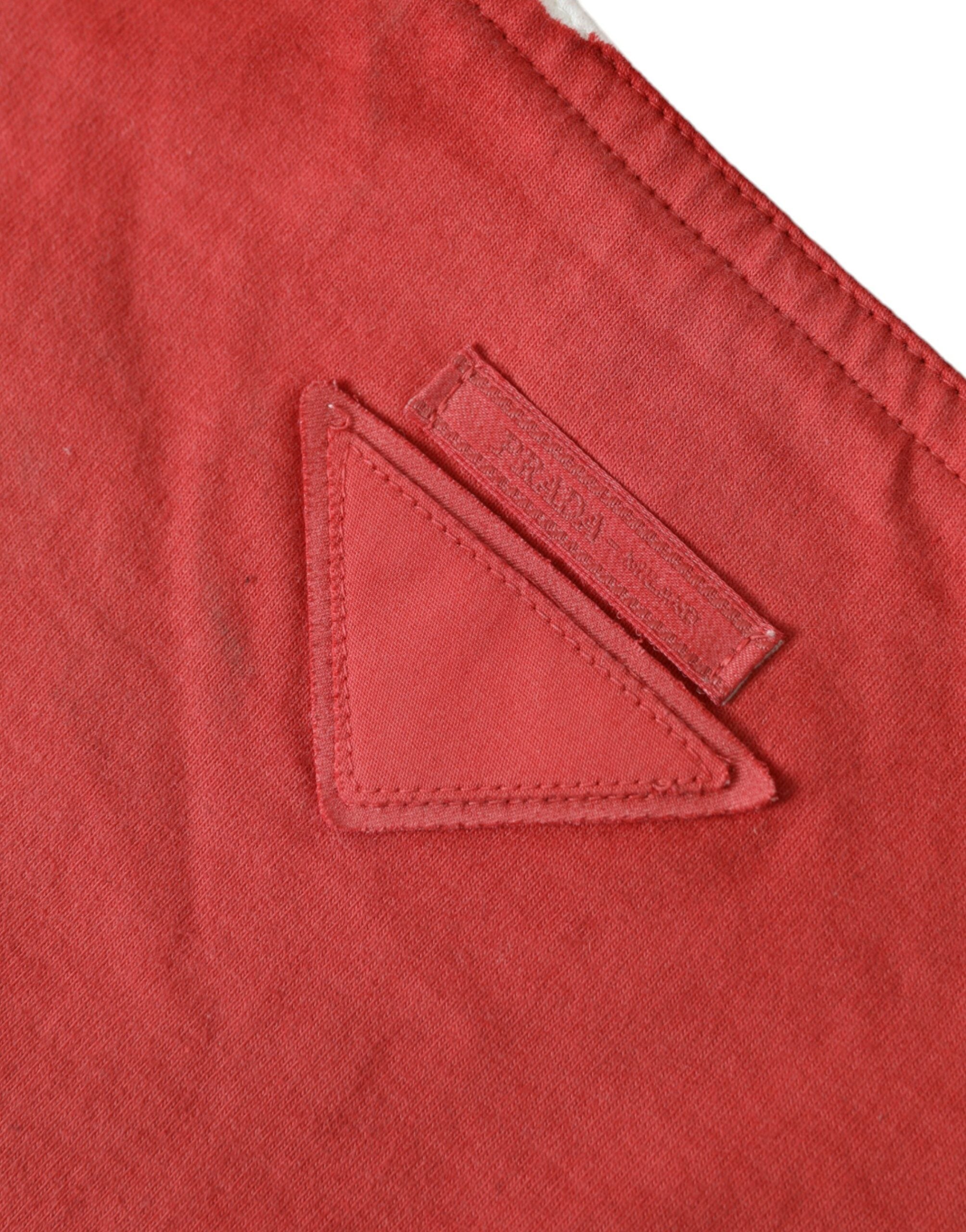 Prada Rote Jersey-Stofflogo-Schulter-Einkaufstasche-2