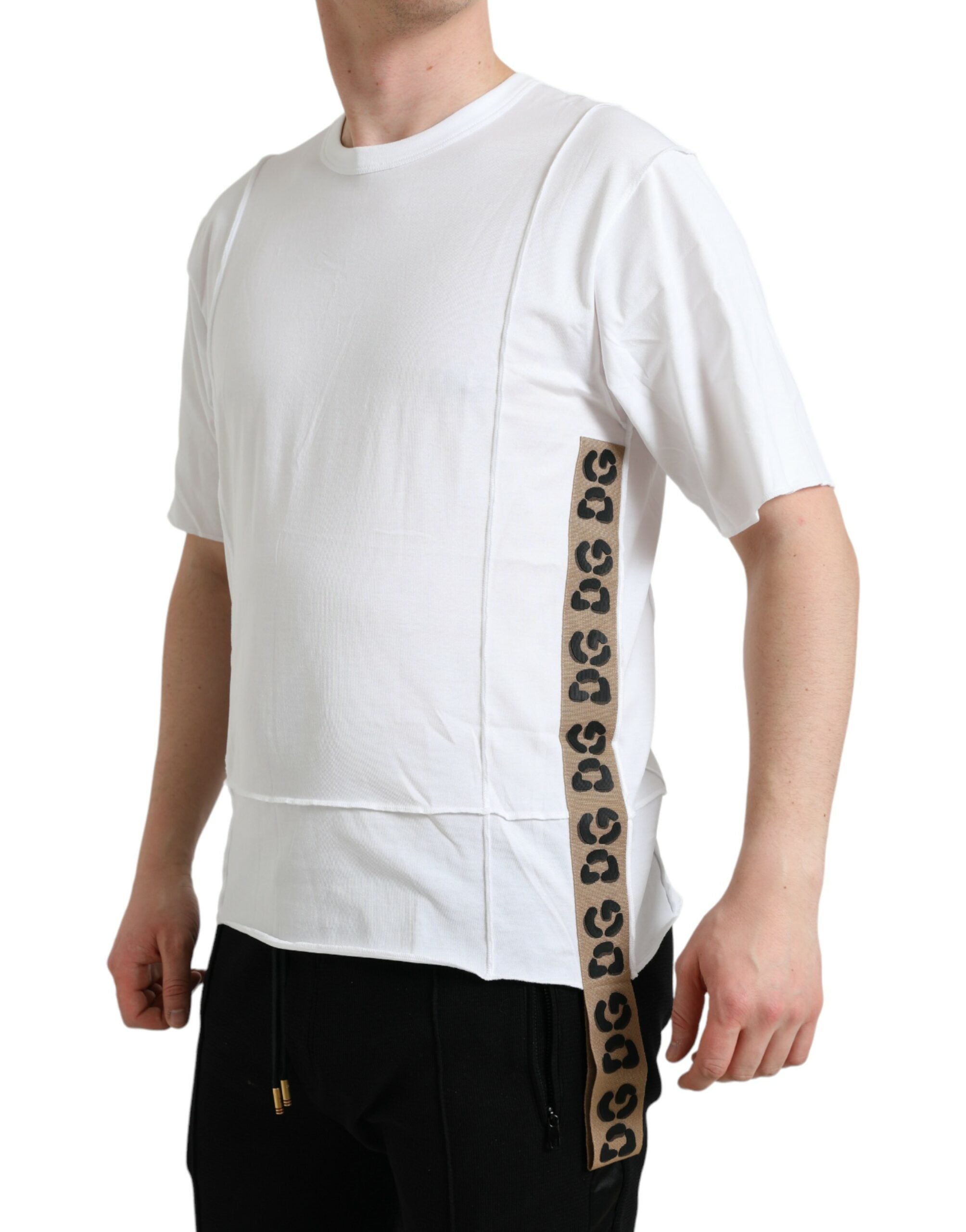 Dolce & Gabbana white logo T-shirt with round neck and short sleeves