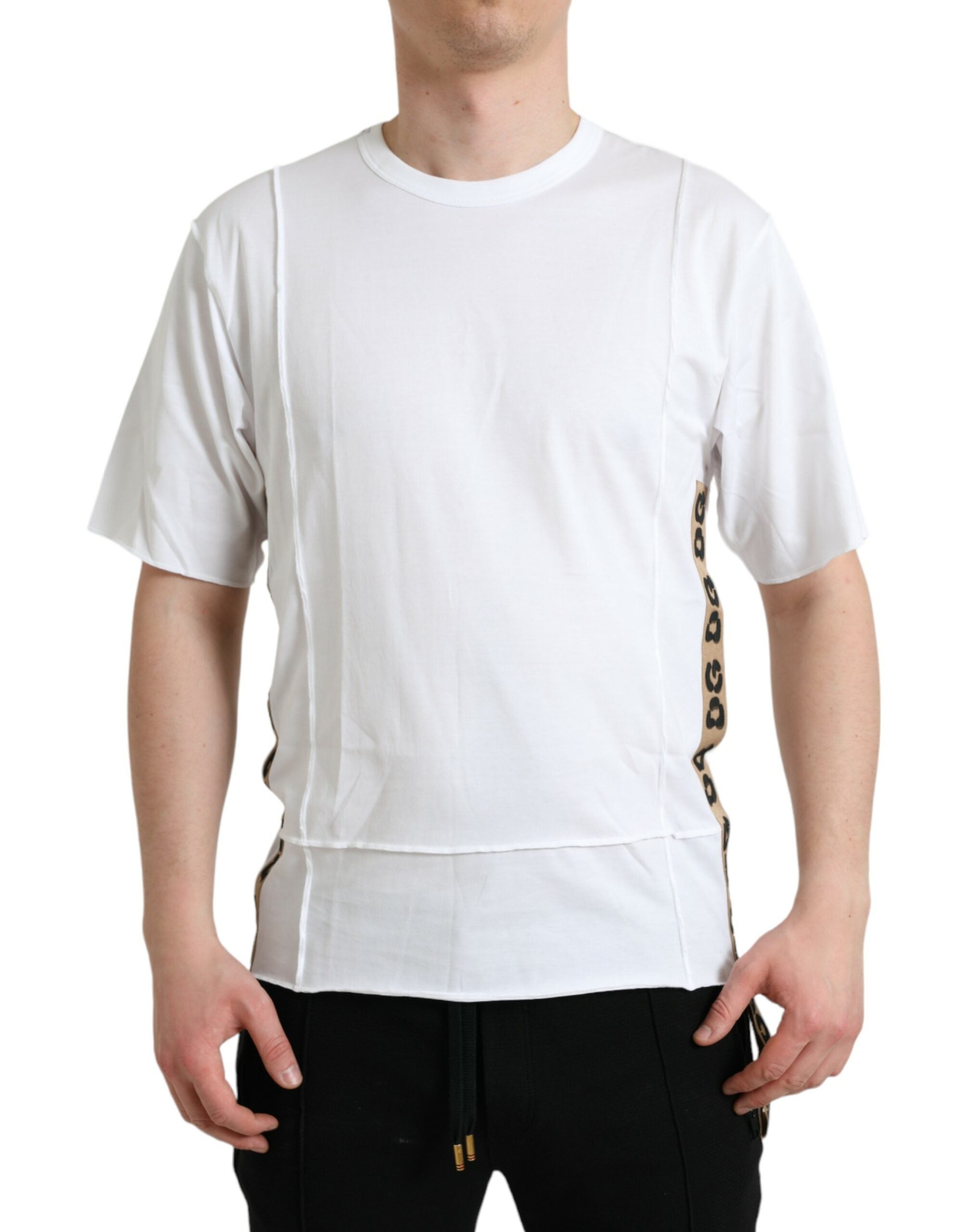 Dolce & Gabbana white logo T-shirt with round neck and short sleeves-2