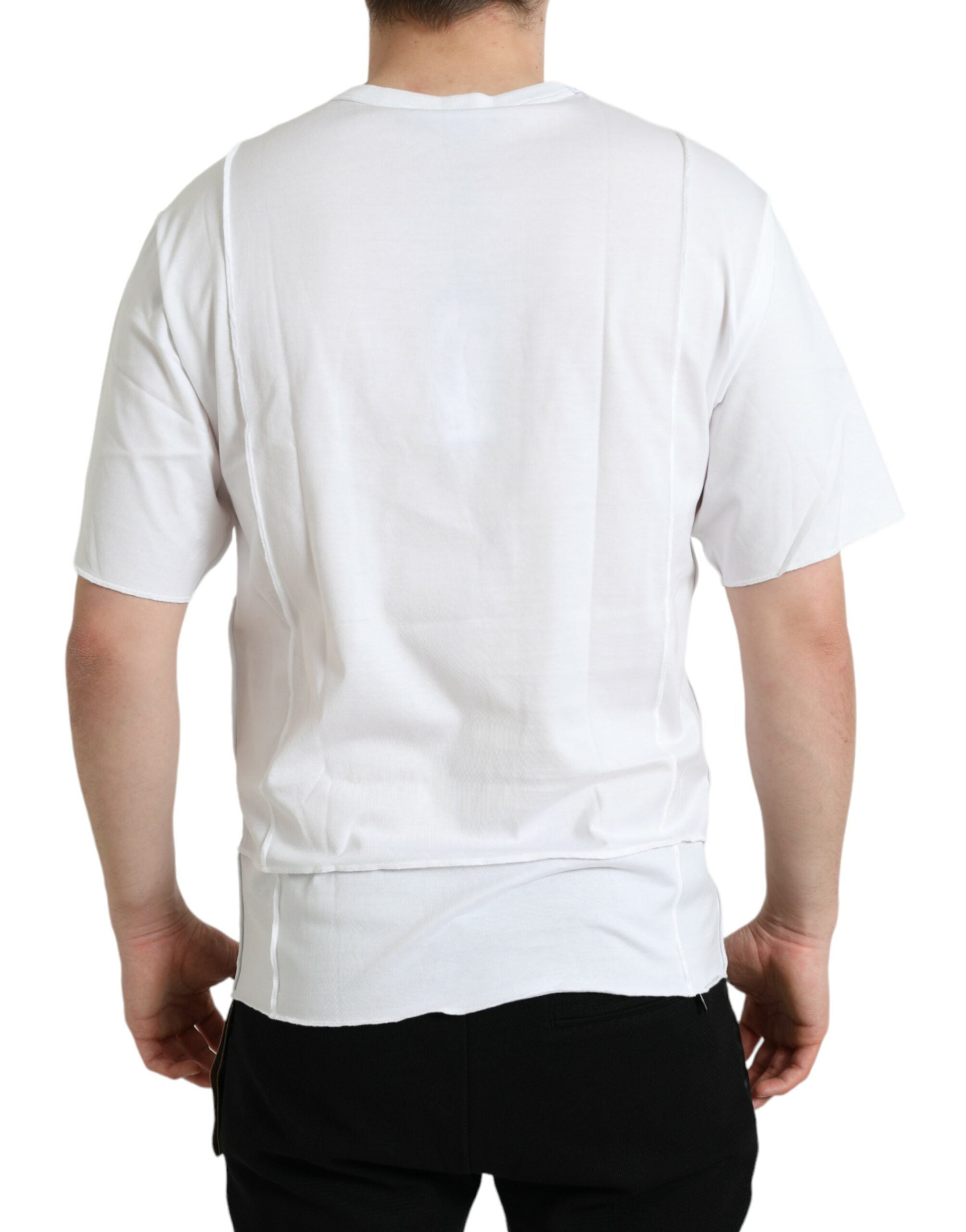 Dolce & Gabbana white logo T-shirt with round neck and short sleeves-3
