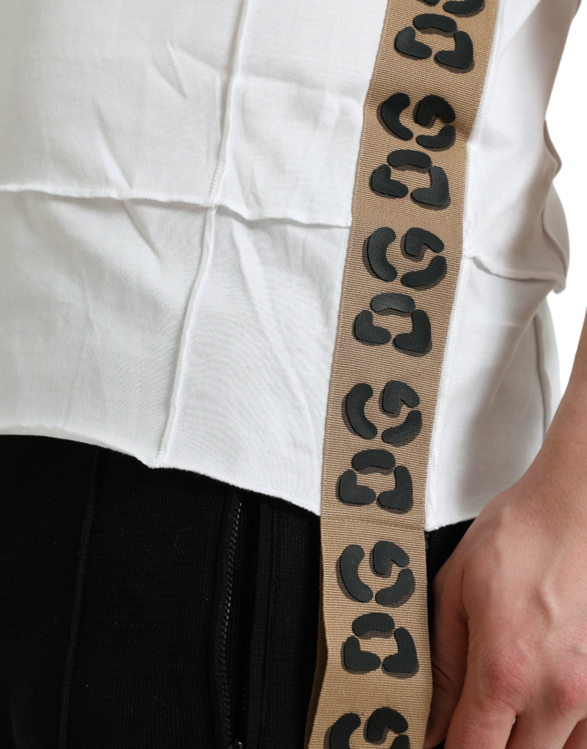 Dolce & Gabbana white logo T-shirt with round neck and short sleeves-5