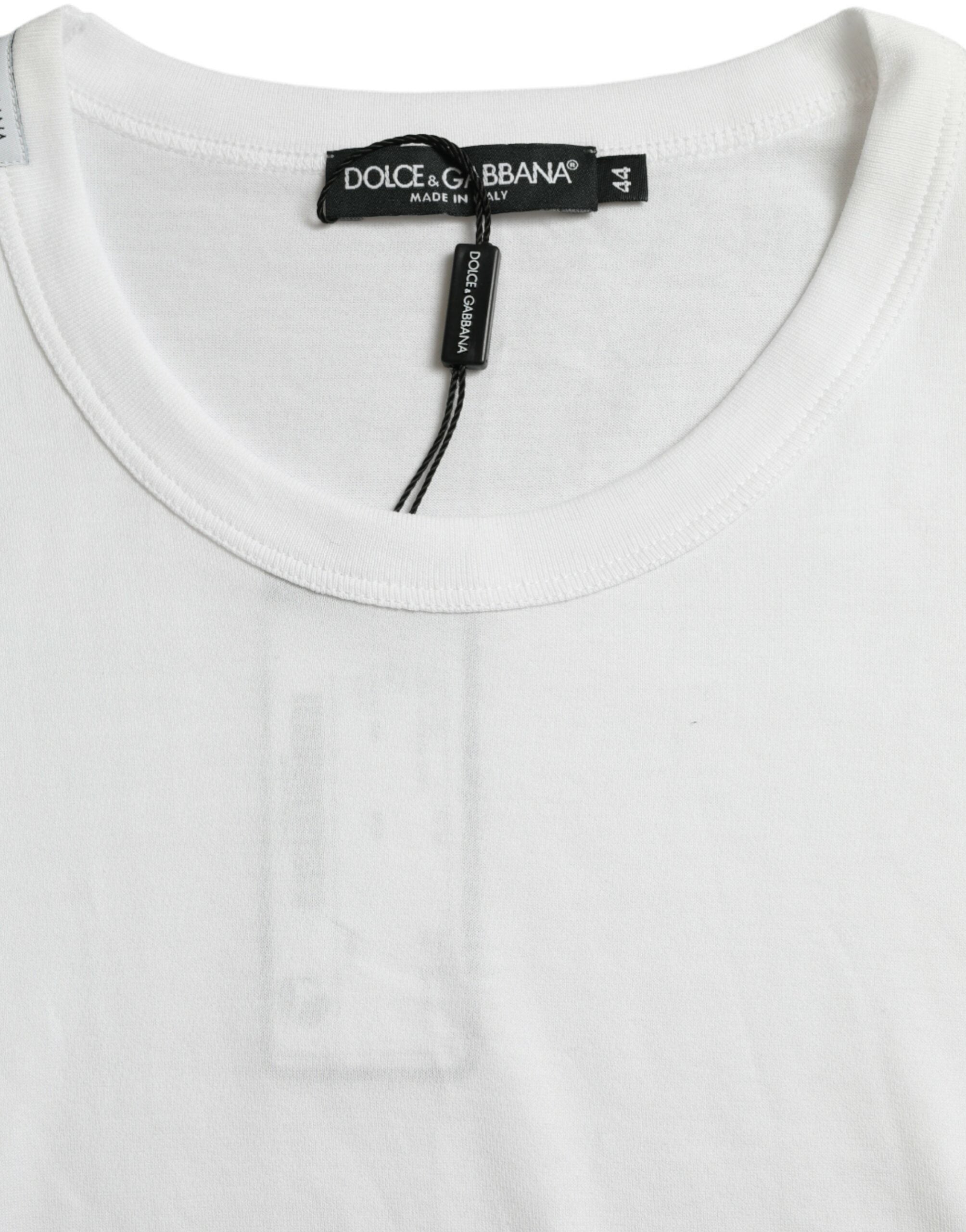 Dolce & Gabbana white logo T-shirt with round neck and short sleeves-6