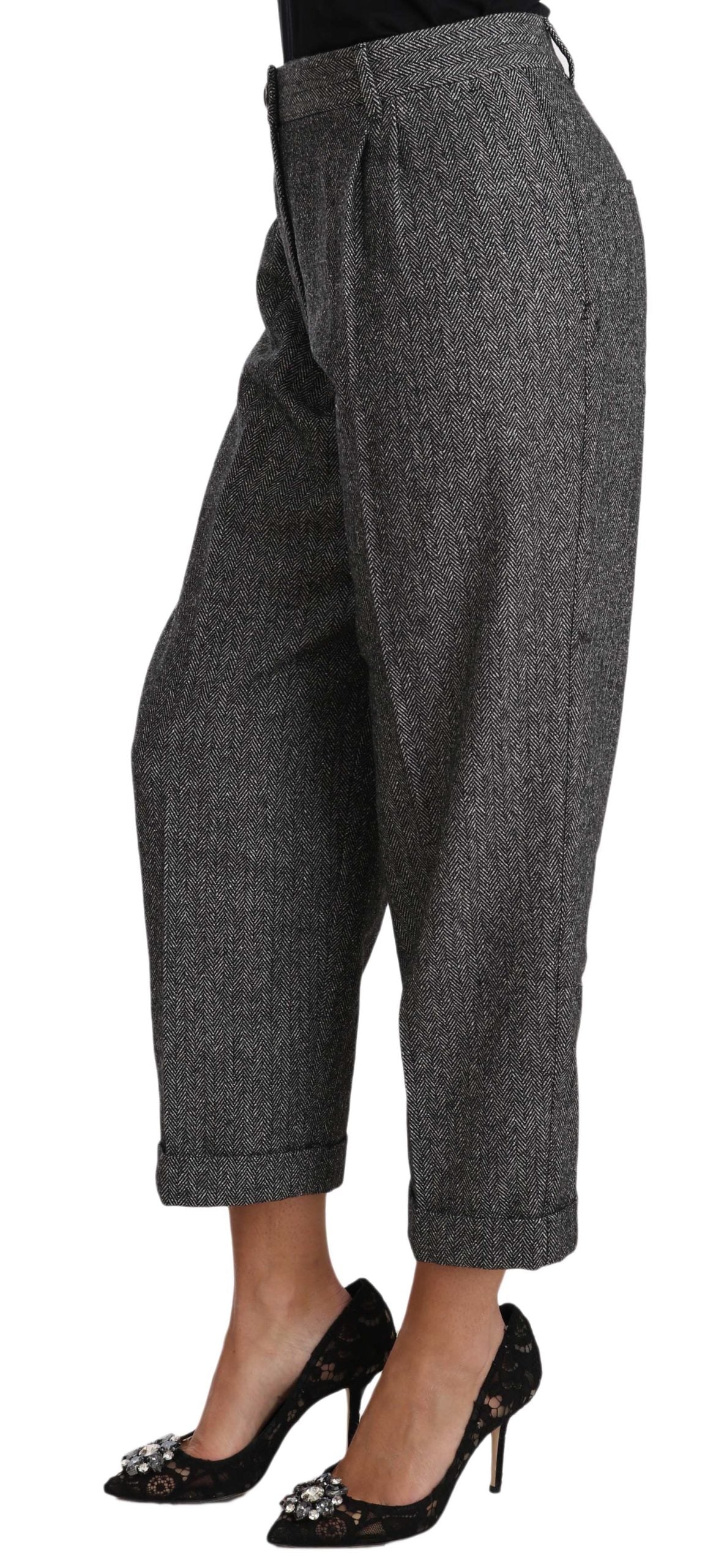 Dolce & Gabbana Graue Plissee-Hose aus Wolle-2