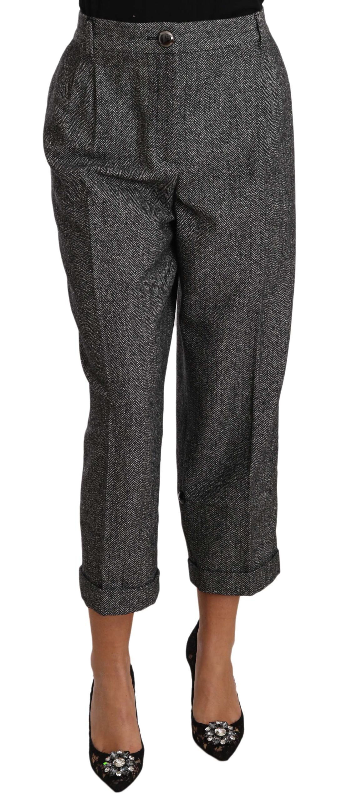 Dolce & Gabbana Graue Plissee-Hose aus Wolle-3