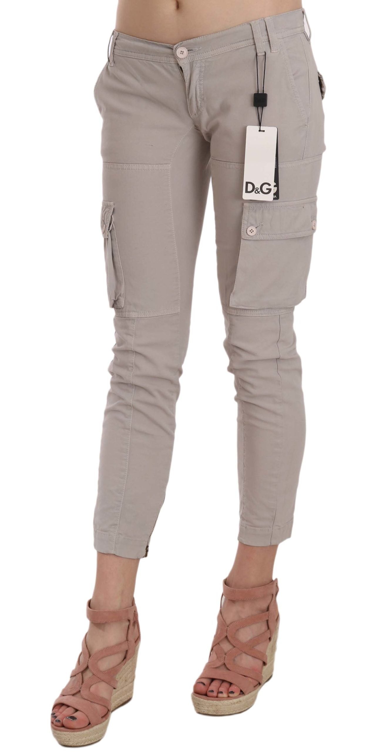 Dolce & Gabbana Casual Khaki Fitted Trousers-1