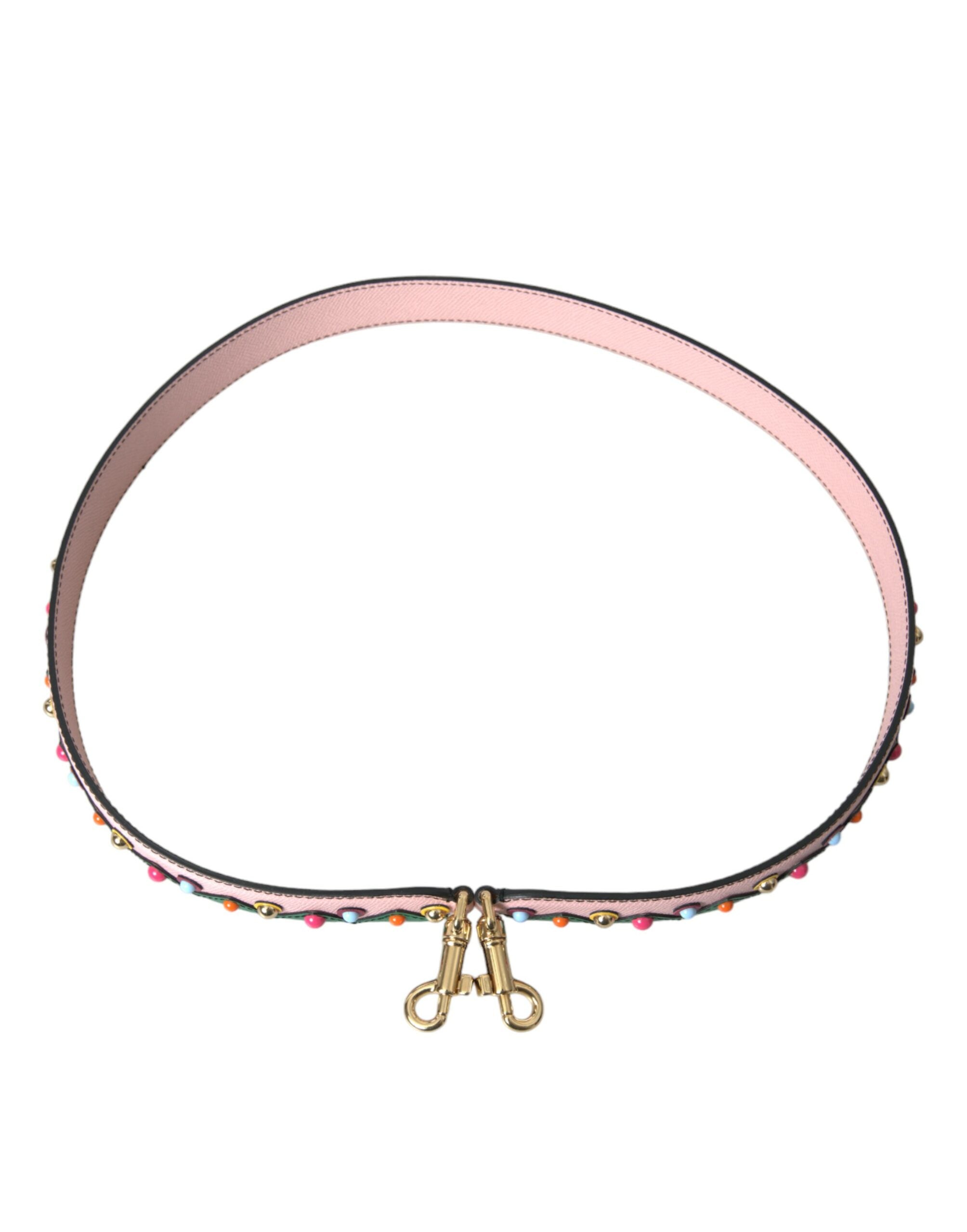 Dolce & Gabbana Pink Leather Handbag Accessory Shoulder Strap-4
