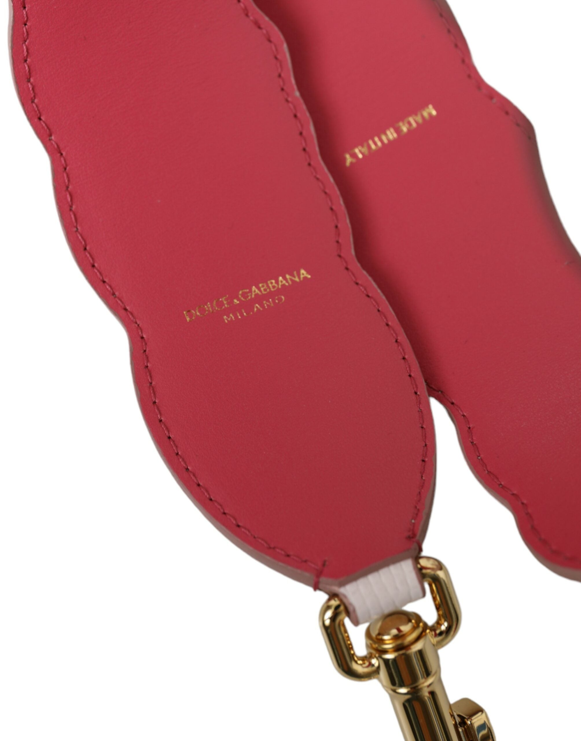Dolce & Gabbana Weißes geblümtes Leder Accessoire Schulterriemen-3