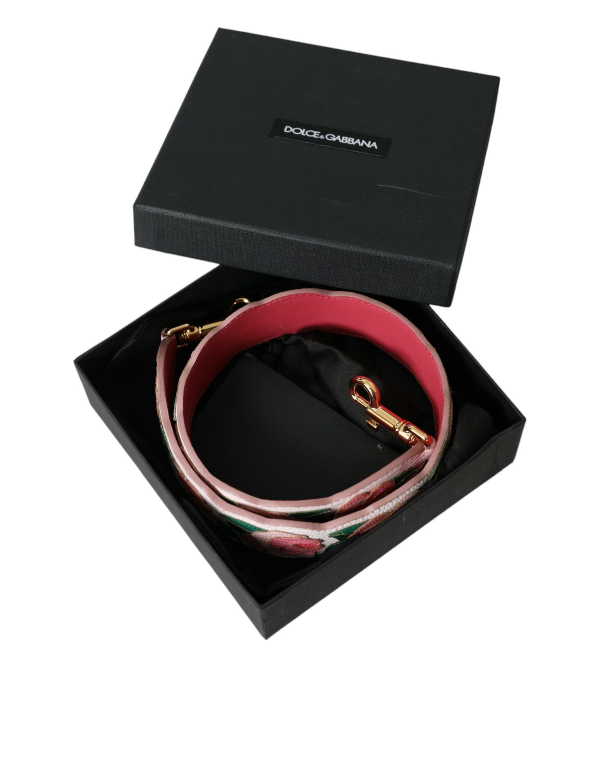 Dolce & Gabbana Weißes geblümtes Leder Accessoire Schulterriemen-6