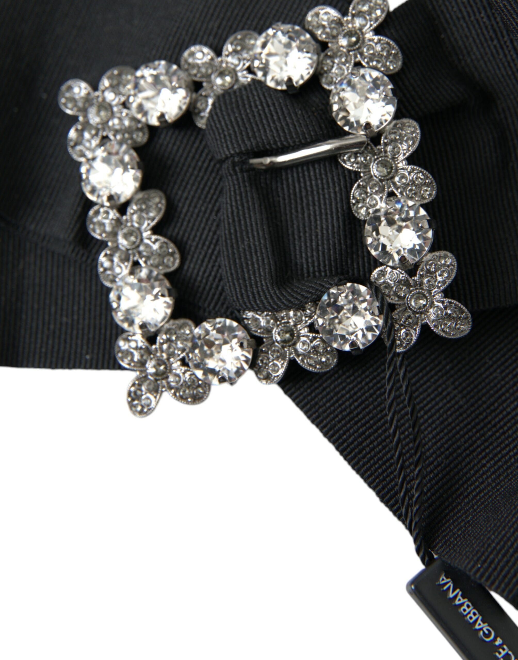 Dolce & Gabbana Black Swarovski Crystal Embellishes Hair Clip-2