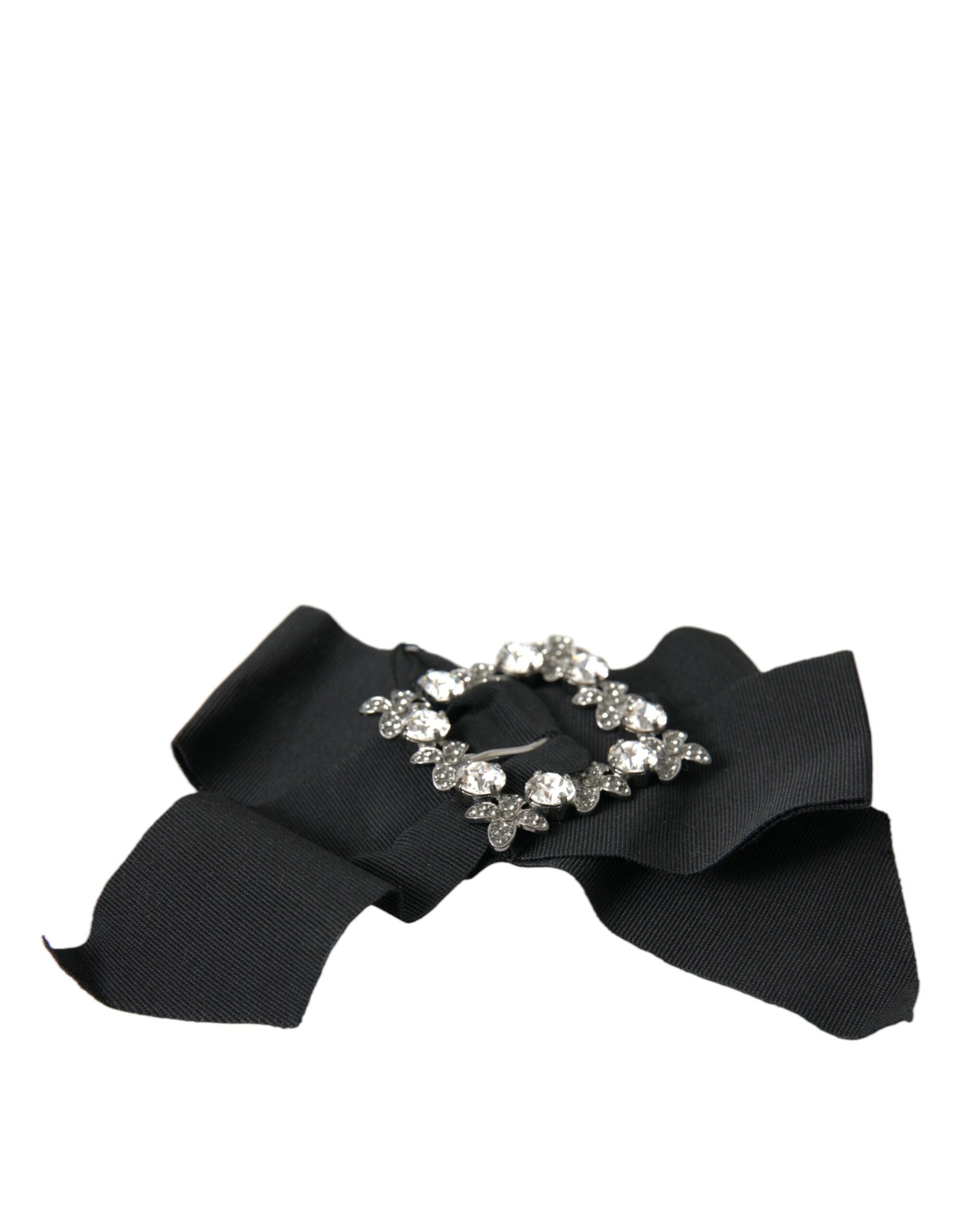 Dolce & Gabbana Black Swarovski Crystal Embellishes Hair Clip-5