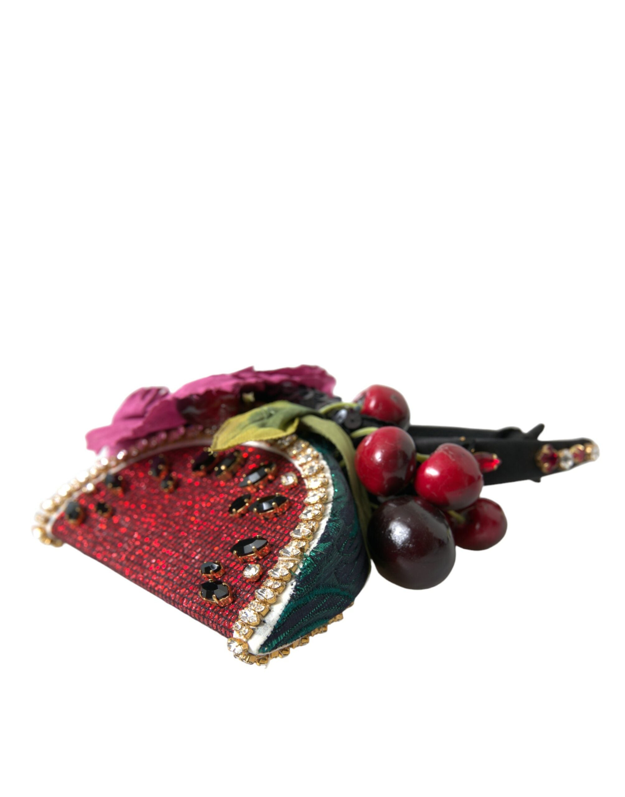 Dolce & Gabbana Rote Wassermelone Kirsche Kristall Haarband Statement Diadem-2