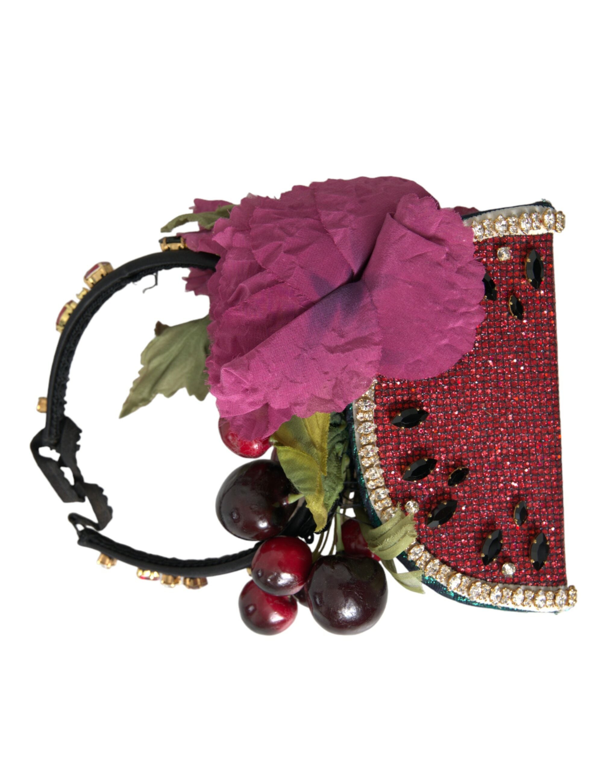 Dolce & Gabbana Rote Wassermelone Kirsche Kristall Haarband Statement Diadem-7